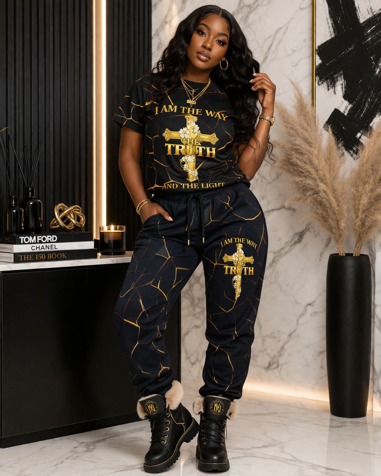 NYE Christian Cross Tee Top — "I Am the Way" The Truth and The Light Graphic product thumbnail image