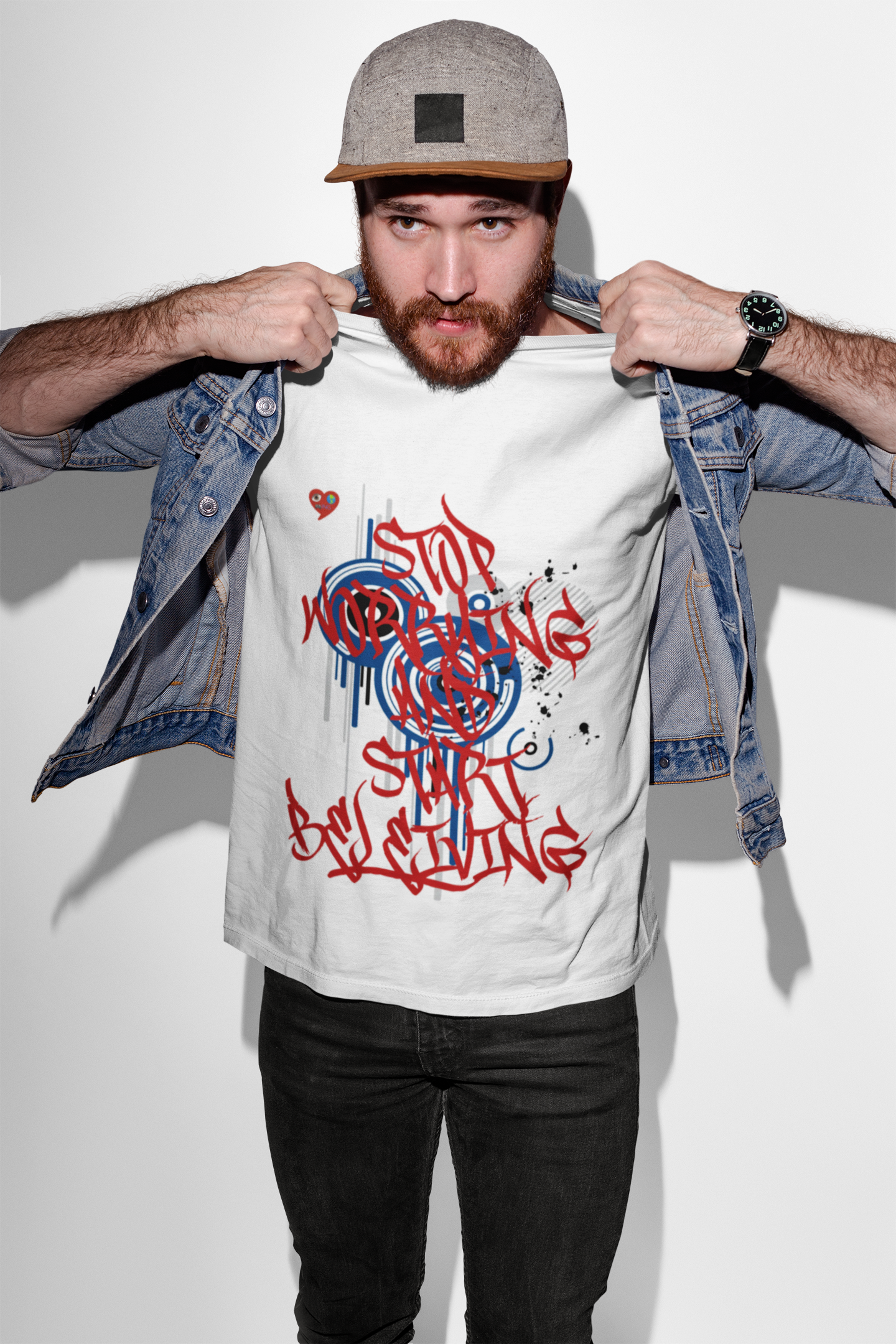 Stop Worrying and Stare Believing Graphic Tee product thumbnail image