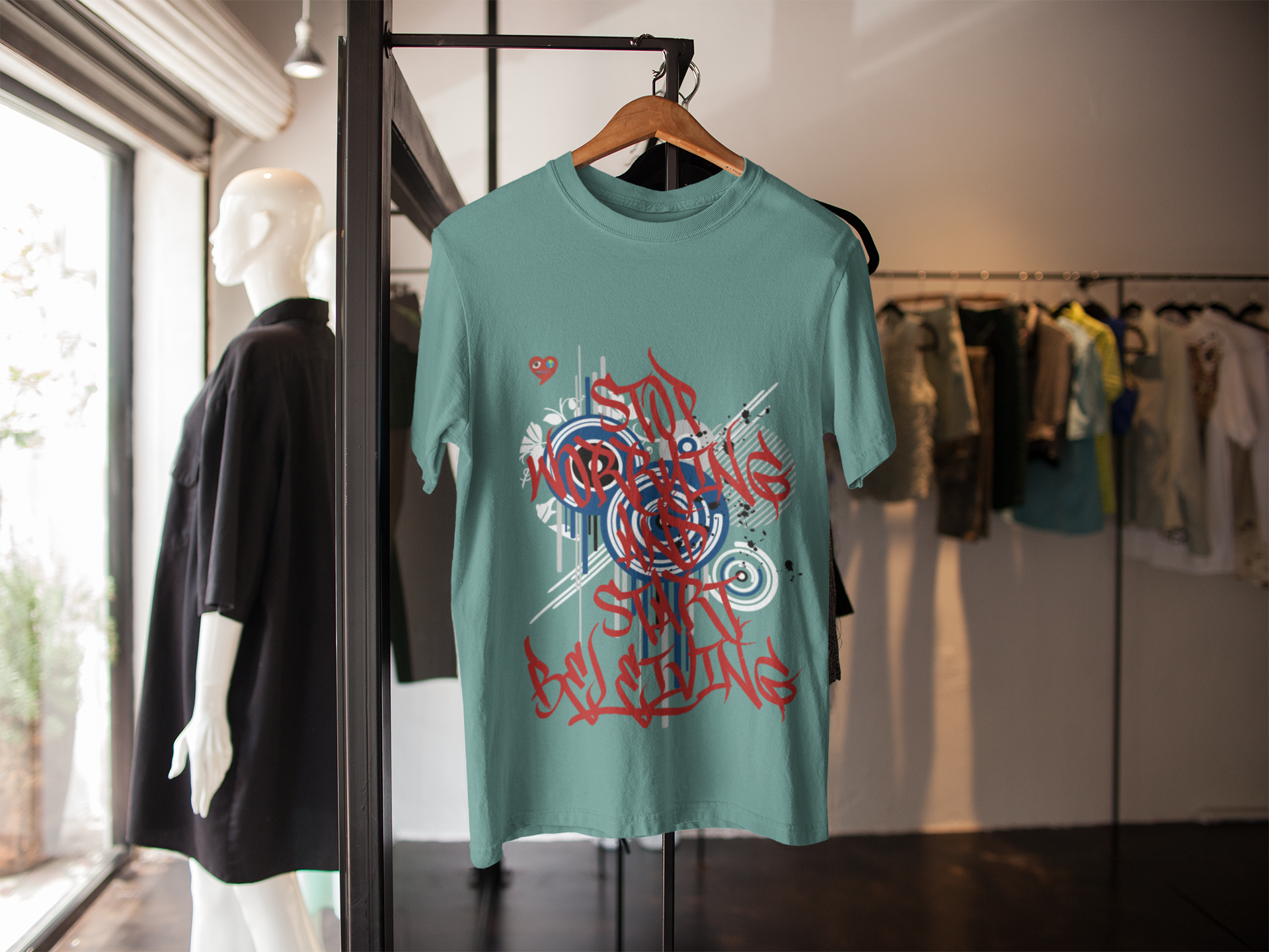 Stop Worrying and Stare Believing Graphic Tee product thumbnail image Stop Worrying and Stare Believing Graphic Tee product thumbnail image