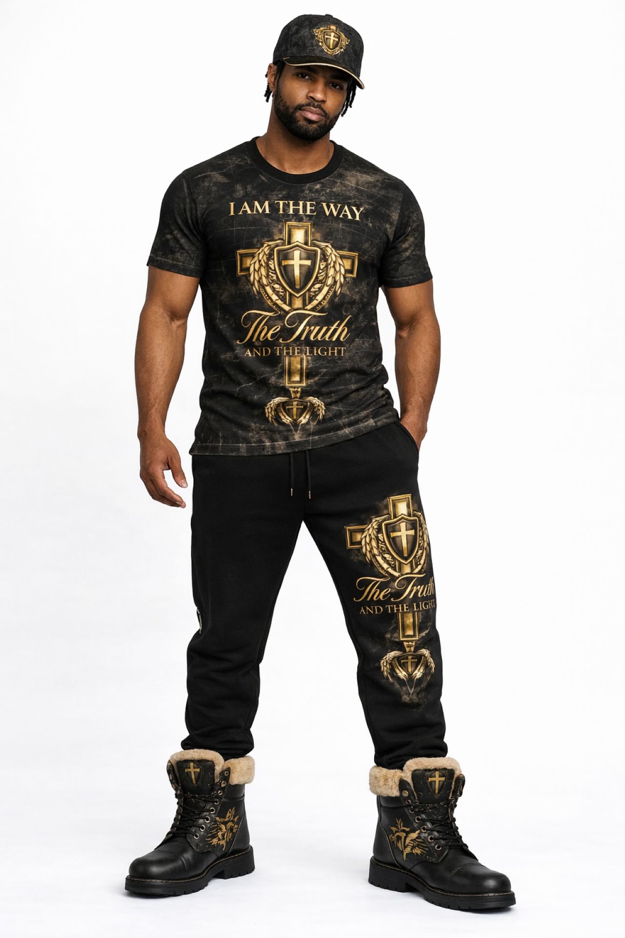 Nokop Men's Am the Way Cross Women's T-Shirt — The Truth and The Light Christian Tee