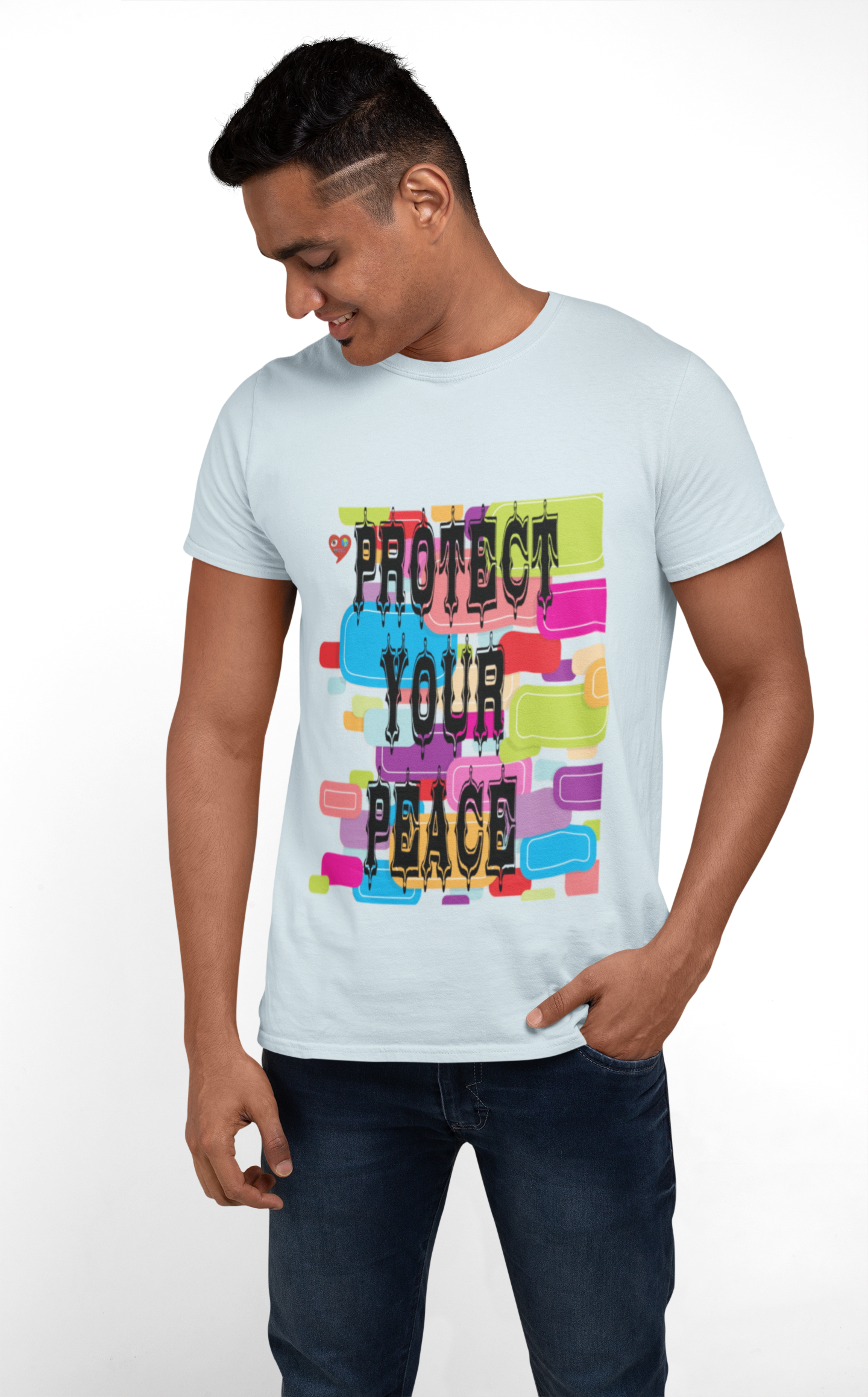 Protect Your Peace T-Shirt — Colorful Retro Graphic Tee product thumbnail image Protect Your Peace T-Shirt — Colorful Retro Graphic Tee product thumbnail image