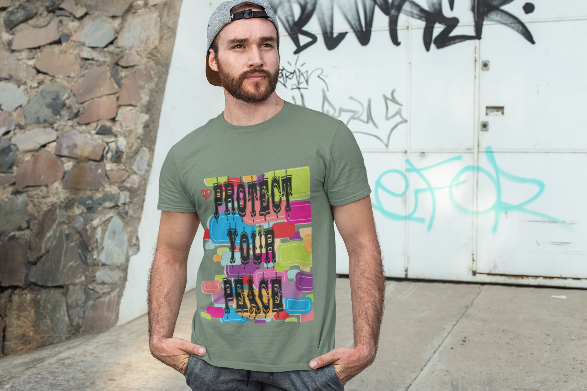 Protect Your Peace T-Shirt — Colorful Retro Graphic Tee product thumbnail image Protect Your Peace T-Shirt — Colorful Retro Graphic Tee product thumbnail image