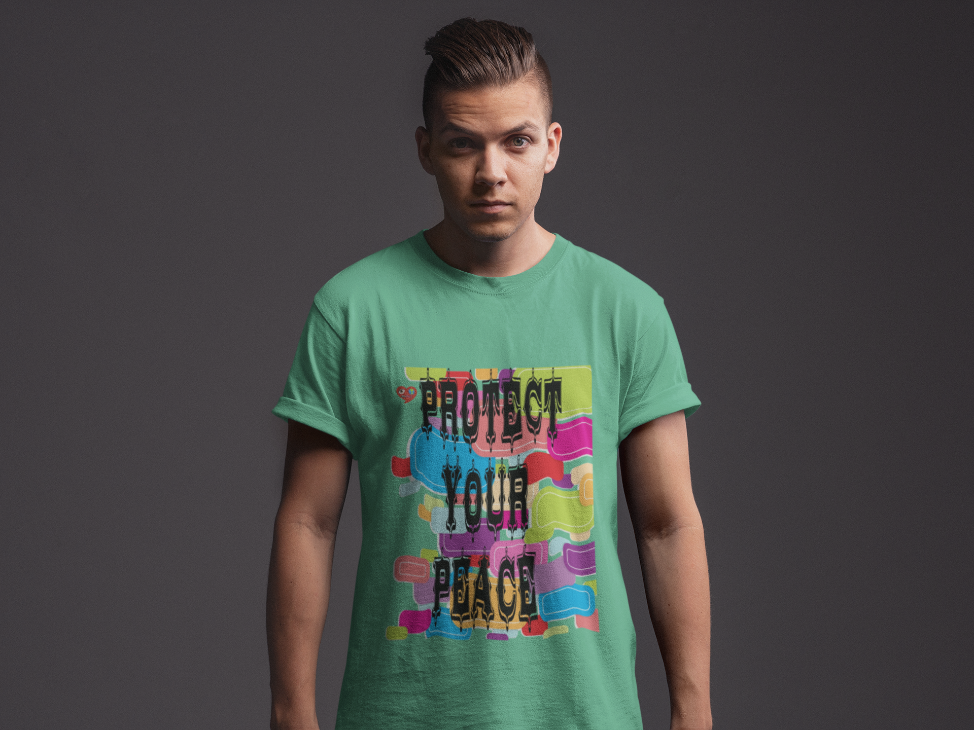 Protect Your Peace T-Shirt — Colorful Retro Graphic Tee product thumbnail image Protect Your Peace T-Shirt — Colorful Retro Graphic Tee product thumbnail image