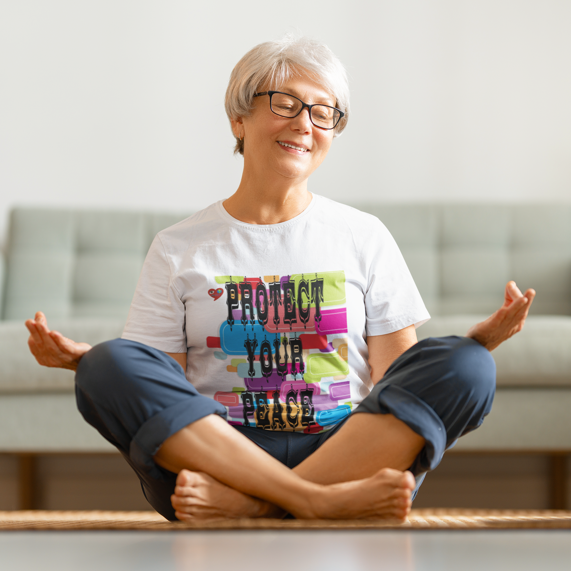 Protect Your Peace T-Shirt — Colorful Retro Graphic Tee product thumbnail image