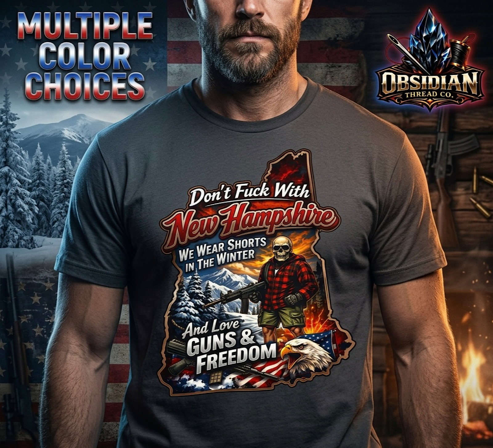 Don't F New Hampshire Guns Freedom Shirt Funny NH Winter Shorts Patriotic Tee product thumbnail image Don't F New Hampshire Guns Freedom Shirt Funny NH Winter Shorts Patriotic Tee product thumbnail image