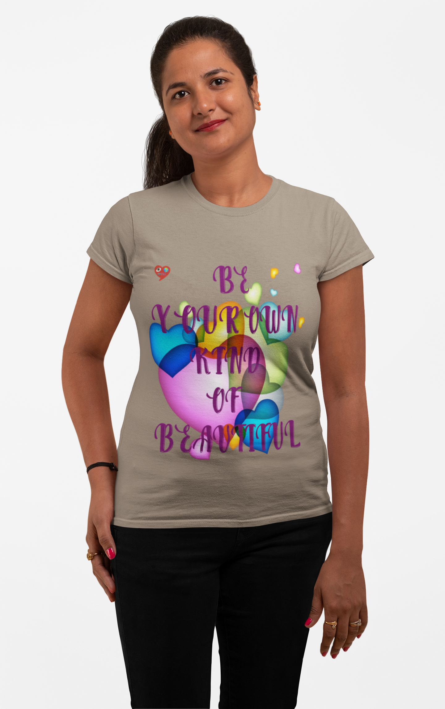 Inspirational Heart Graphic Tee — “Be Your Own Kind of Beautiful” product thumbnail image