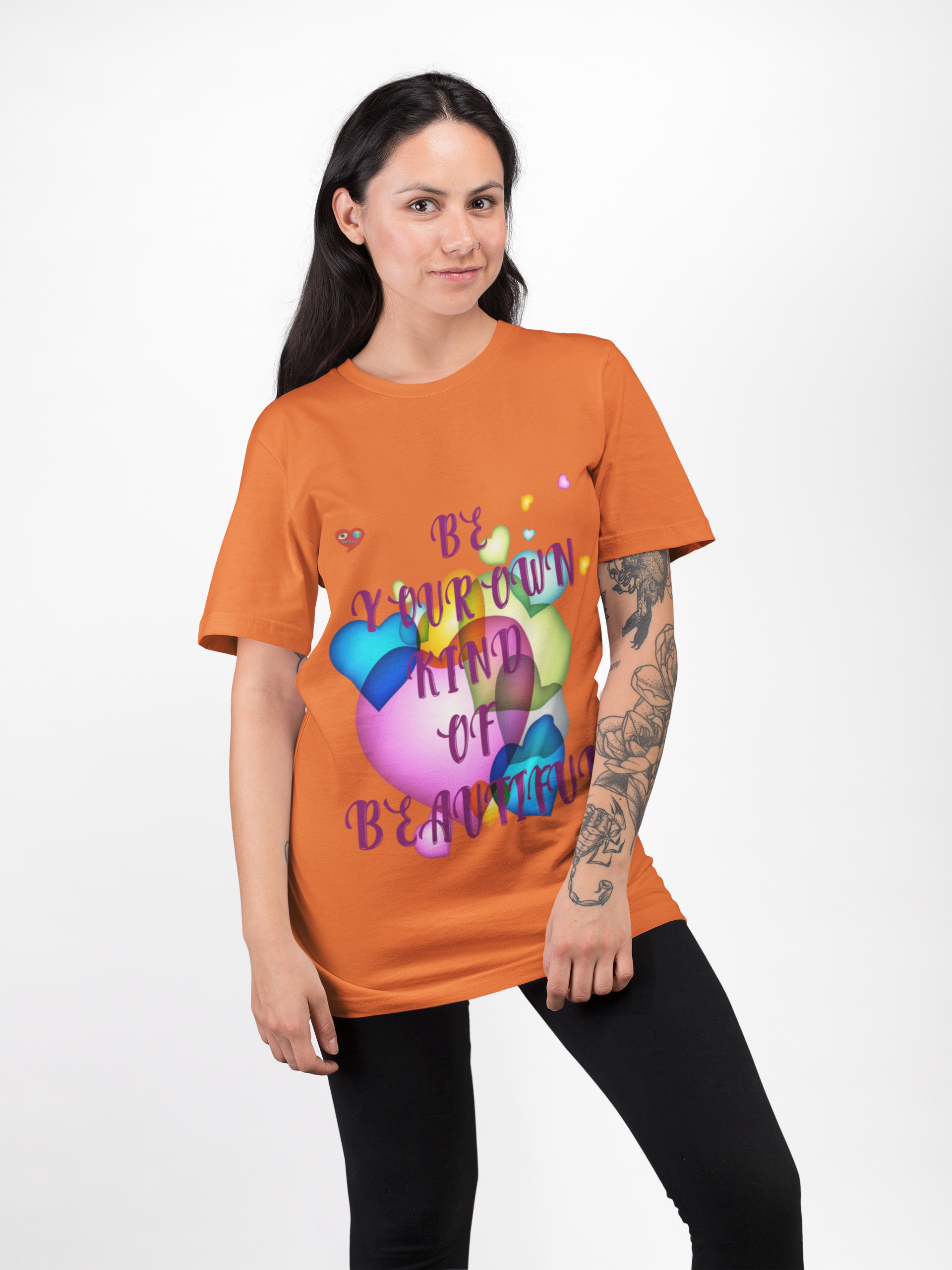 Inspirational Heart Graphic Tee — “Be Your Own Kind of Beautiful” product thumbnail image Inspirational Heart Graphic Tee — “Be Your Own Kind of Beautiful” product thumbnail image