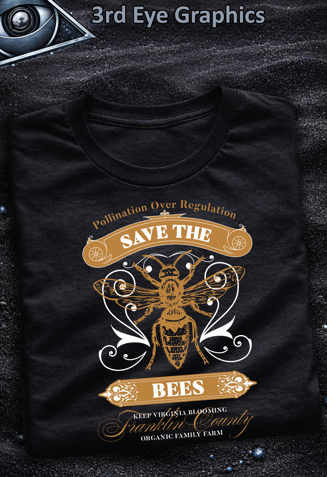 Save the Bees Vintage Beekeeping Graphic T-Shirt // V3 product thumbnail image