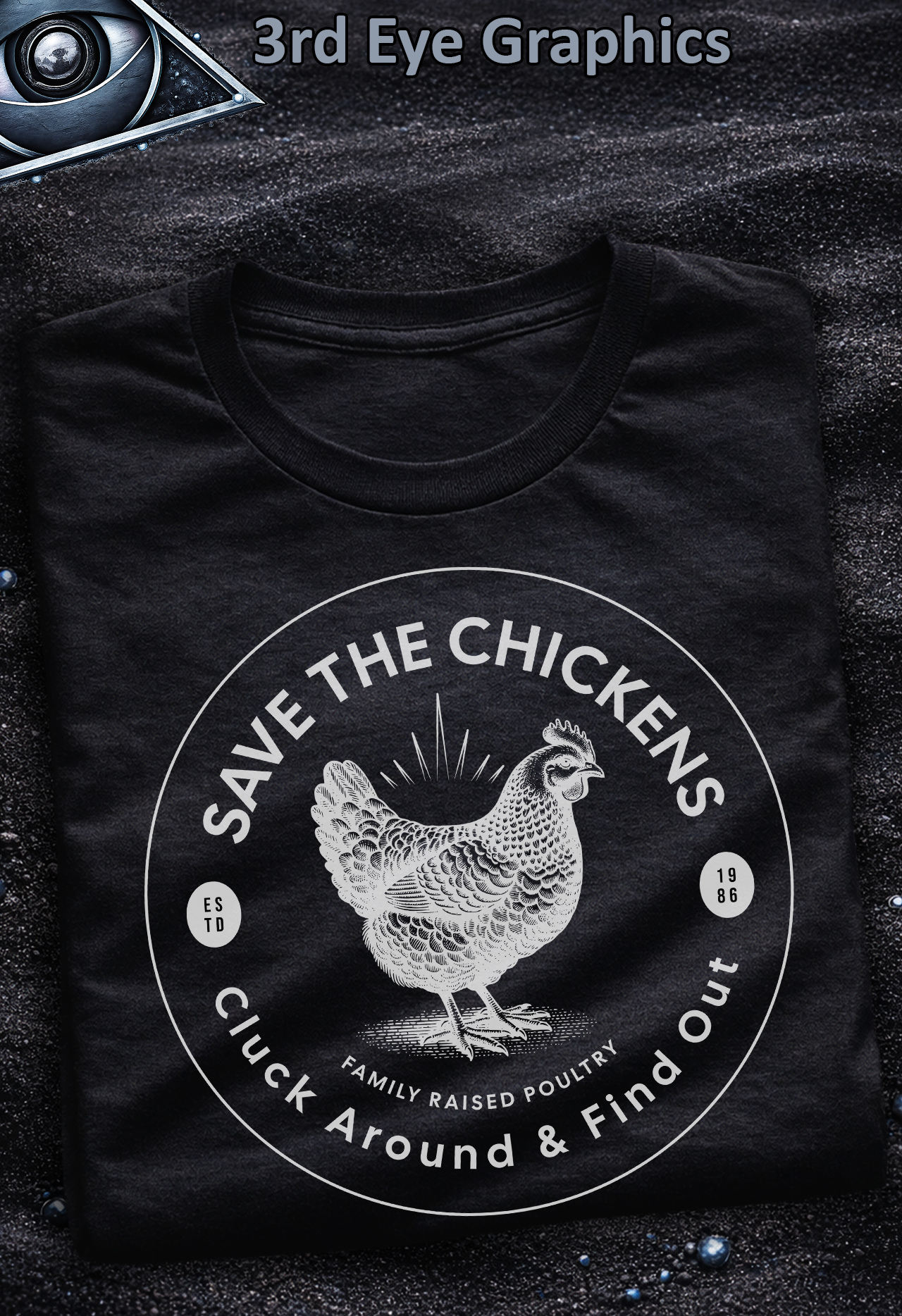 Save the Chickens Vintage Family Farm Graphic T-Shirt // V3 product thumbnail image Save the Chickens Vintage Family Farm Graphic T-Shirt // V3 product thumbnail image