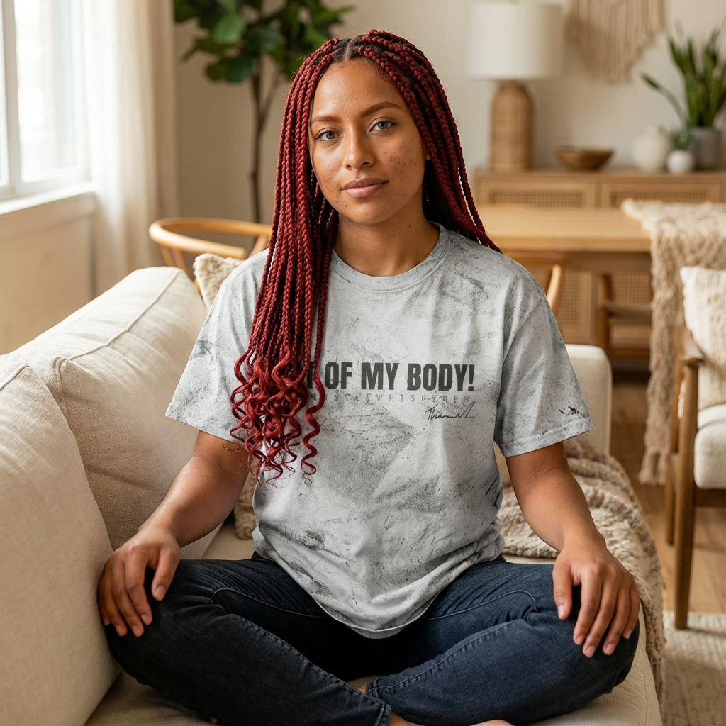 ThaMuscleWhisperer 'OUT OF MY BODY!' Acid Wash Tee