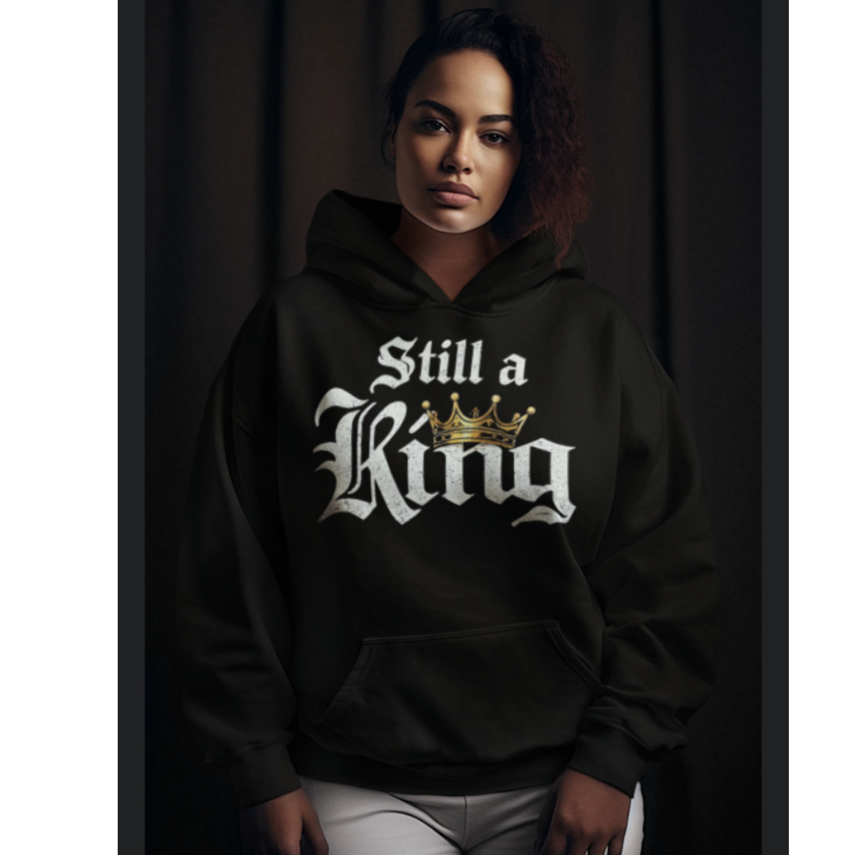 Still a King Hoodie — "Survived What Tried to Break Me" Motivational Crown Sweatshirt product thumbnail image