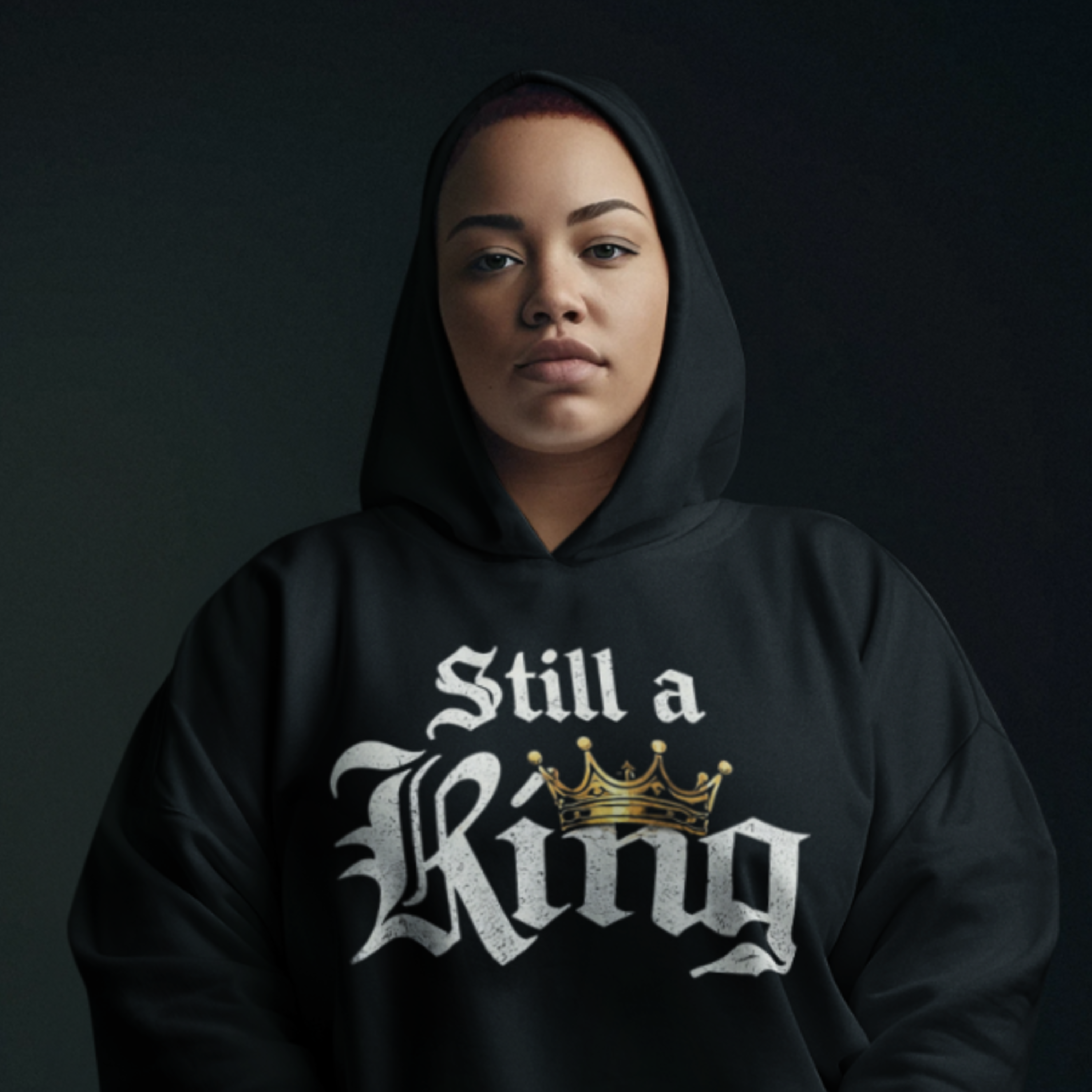 Still a King Hoodie — "Survived What Tried to Break Me" Motivational Crown Sweatshirt product thumbnail image
