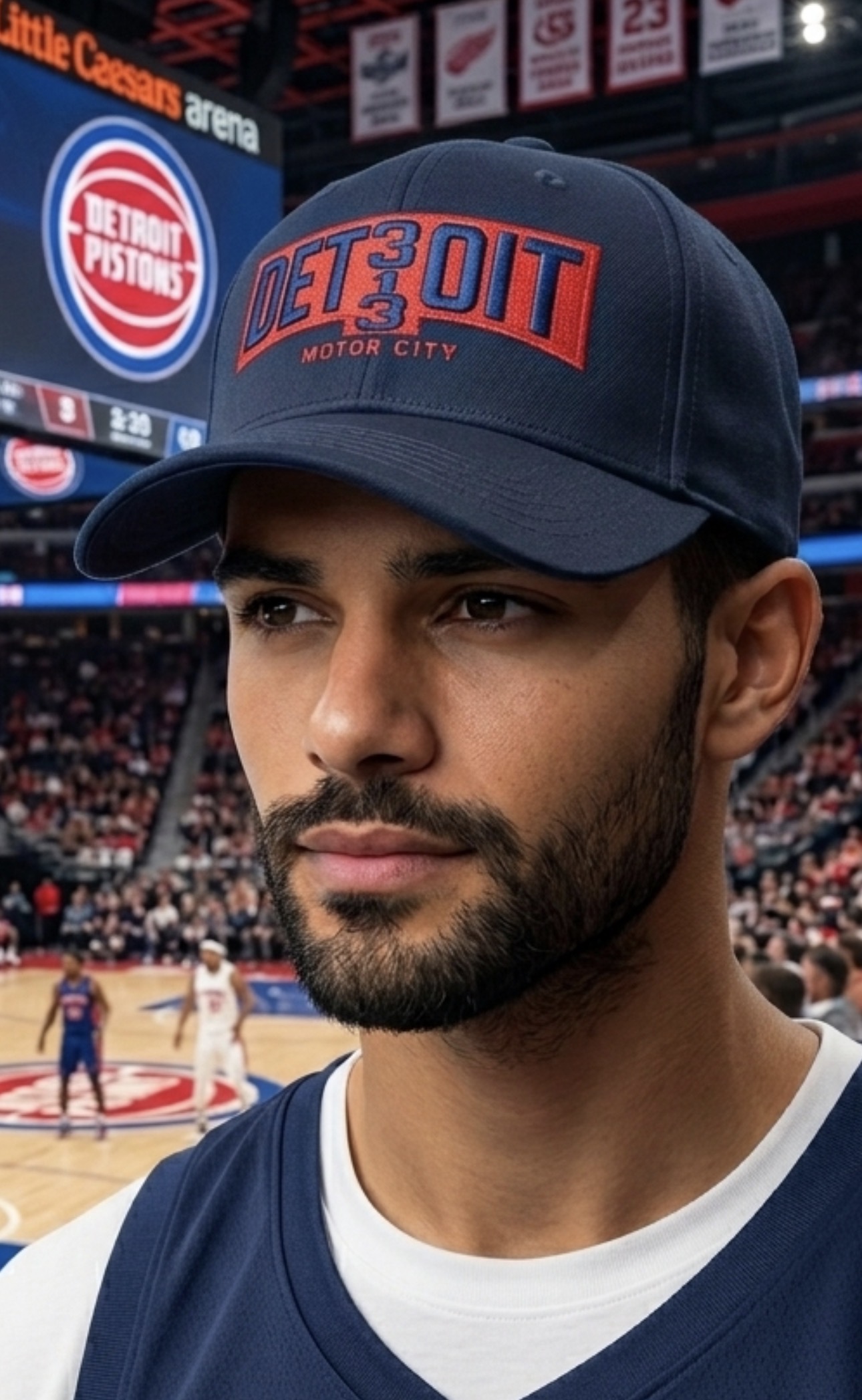Detroit 313 Hat Embroidered Motor City Cap Navy & Red Detroit Pistons Inspired product thumbnail image Detroit 313 Hat Embroidered Motor City Cap Navy & Red Detroit Pistons Inspired product thumbnail image