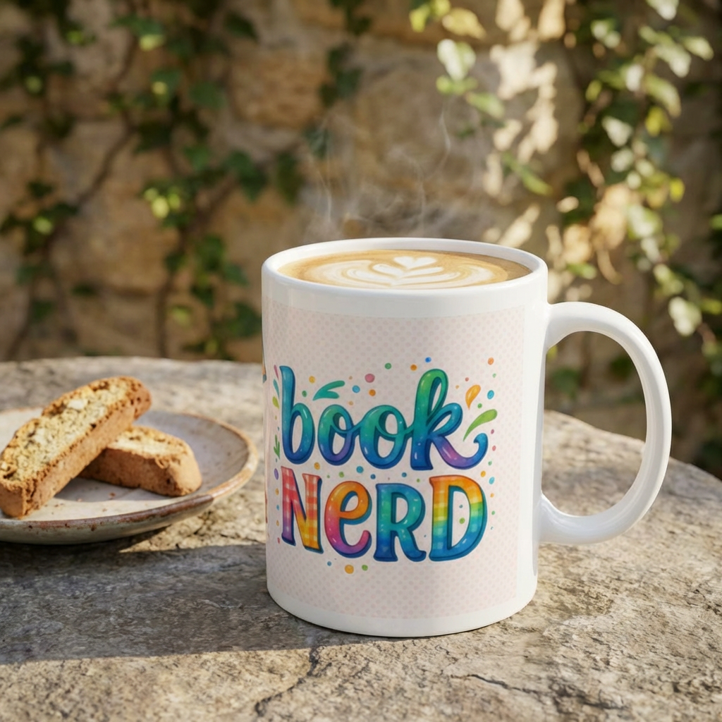 Book Nerd Ceramic Mug — Colorful Book Lover Coffee Cup (11oz & 15oz) product thumbnail image Book Nerd Ceramic Mug — Colorful Book Lover Coffee Cup (11oz & 15oz) product thumbnail image
