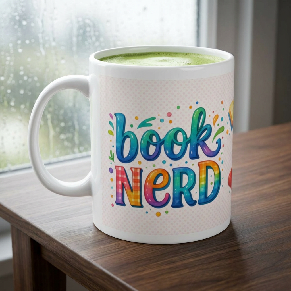 Book Nerd Ceramic Mug — Colorful Book Lover Coffee Cup (11oz &amp; 15oz) product thumbnail image