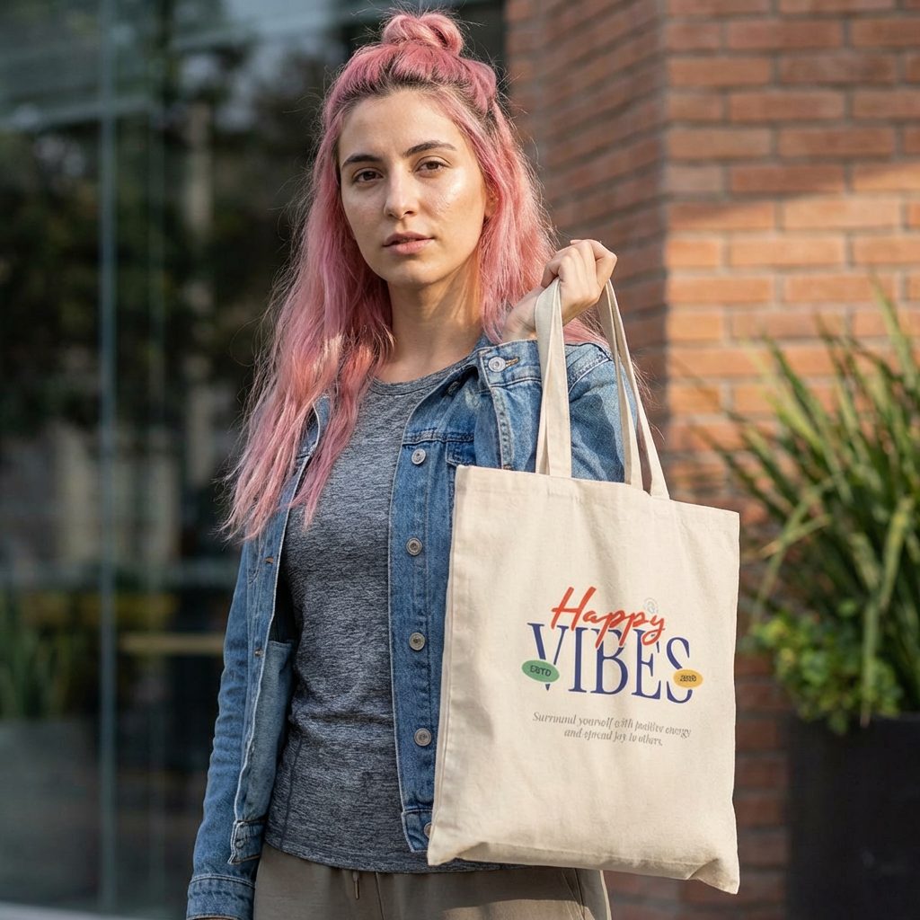 Happy Vibes Reusable Tote FS™ product thumbnail image