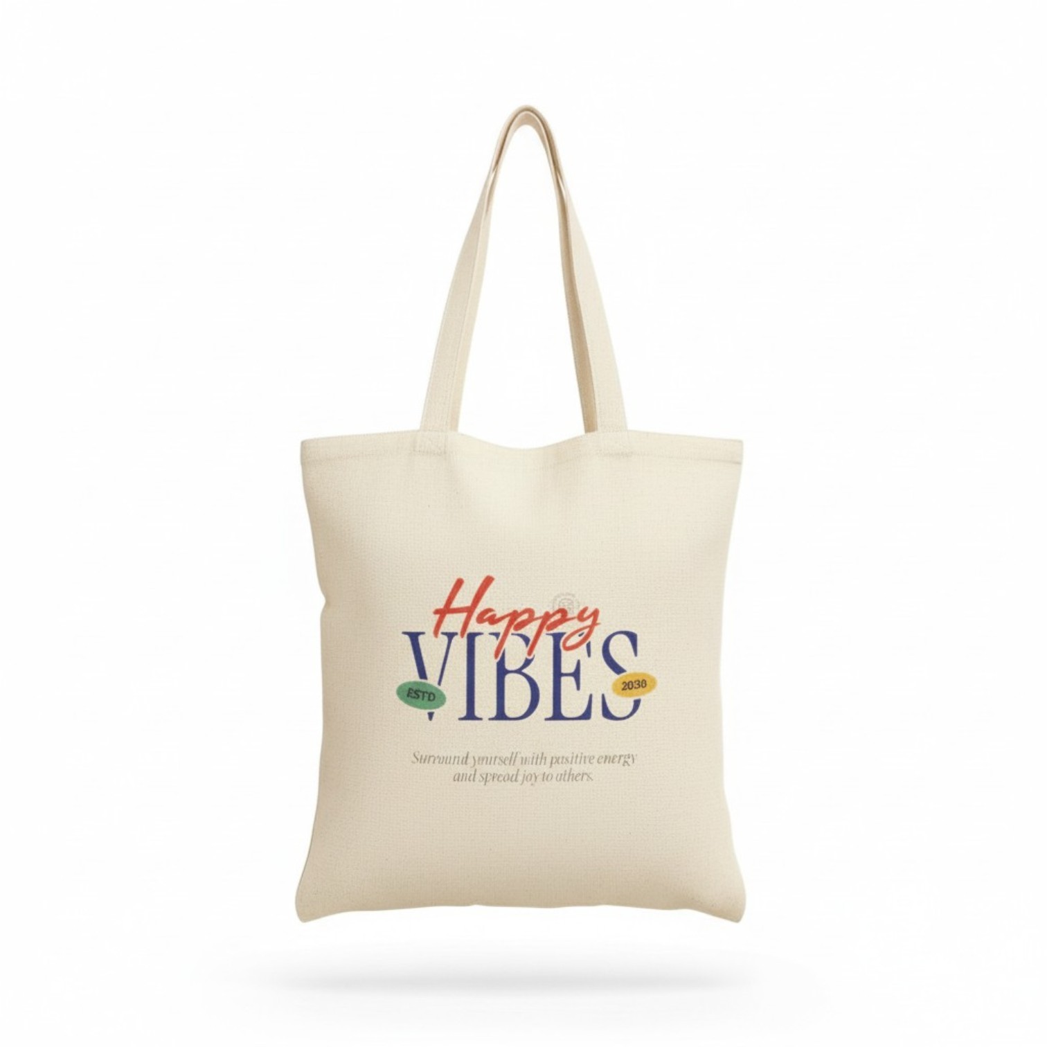 Happy Vibes Reusable Tote FS™ product thumbnail image Happy Vibes Reusable Tote FS™ product thumbnail image