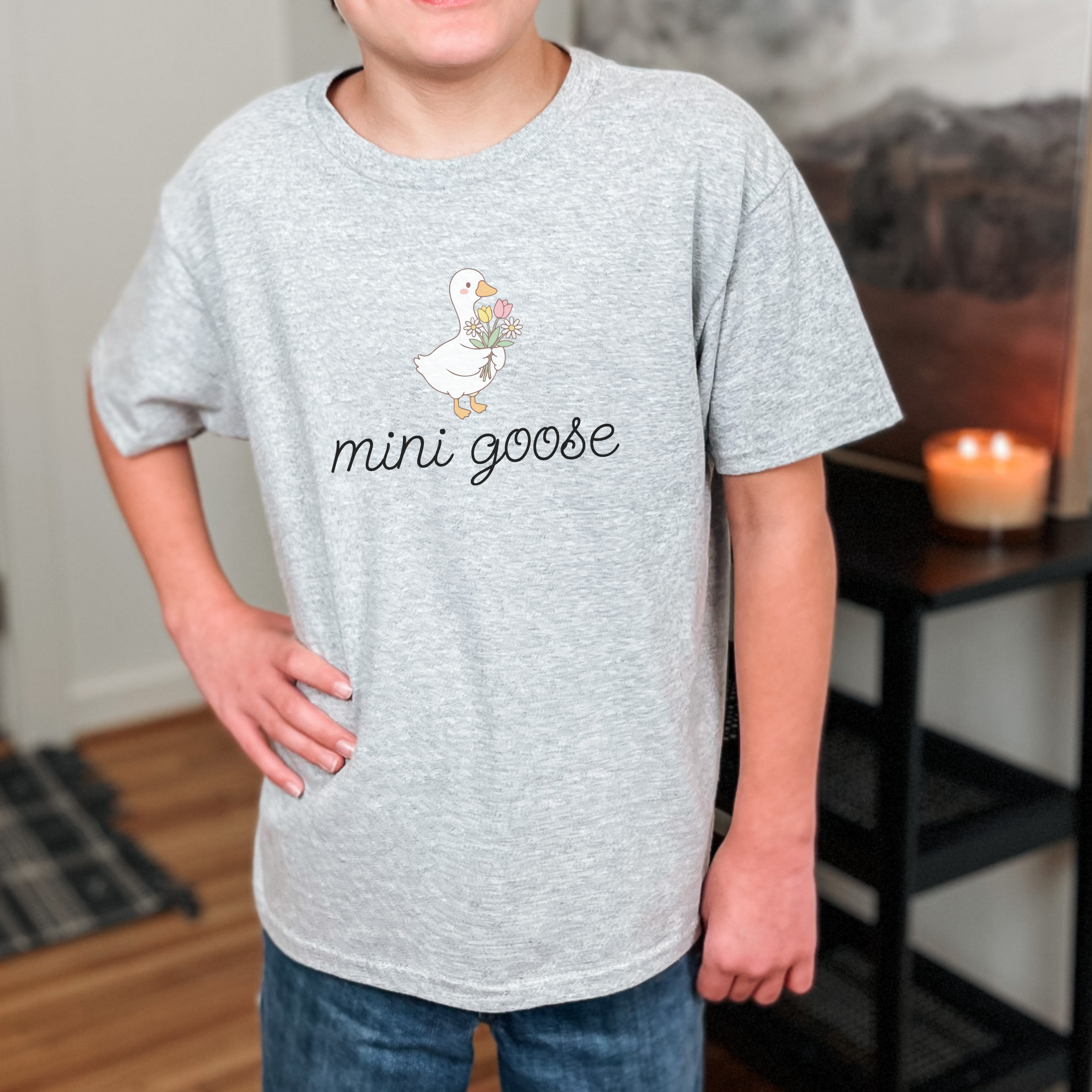 Mini Goose Kids Tee — Matching Mama Goose Cute Family Shirt product thumbnail image Mini Goose Kids Tee — Matching Mama Goose Cute Family Shirt product thumbnail image