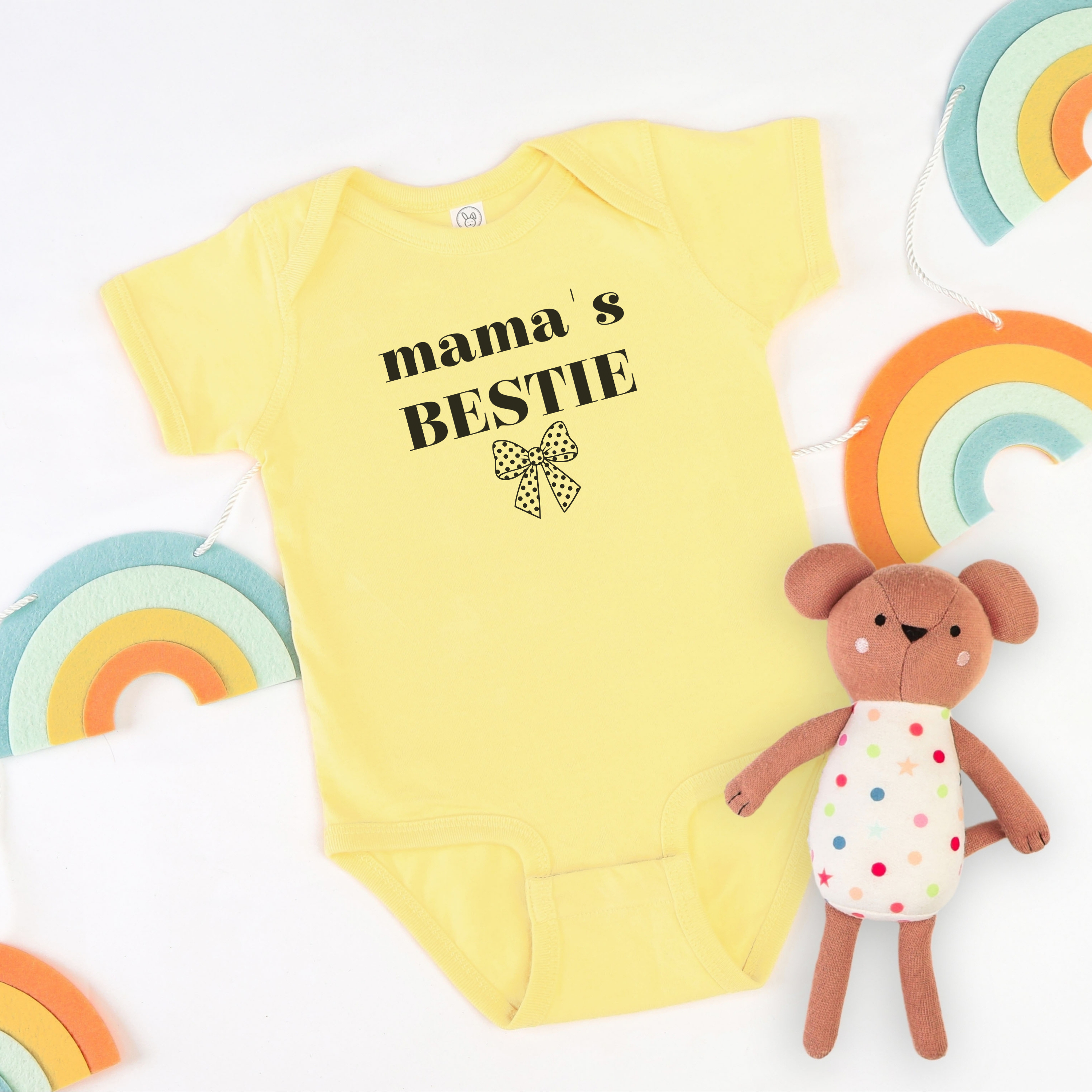 Infant Bodysuit — "mama's bestie" Bow Graphic