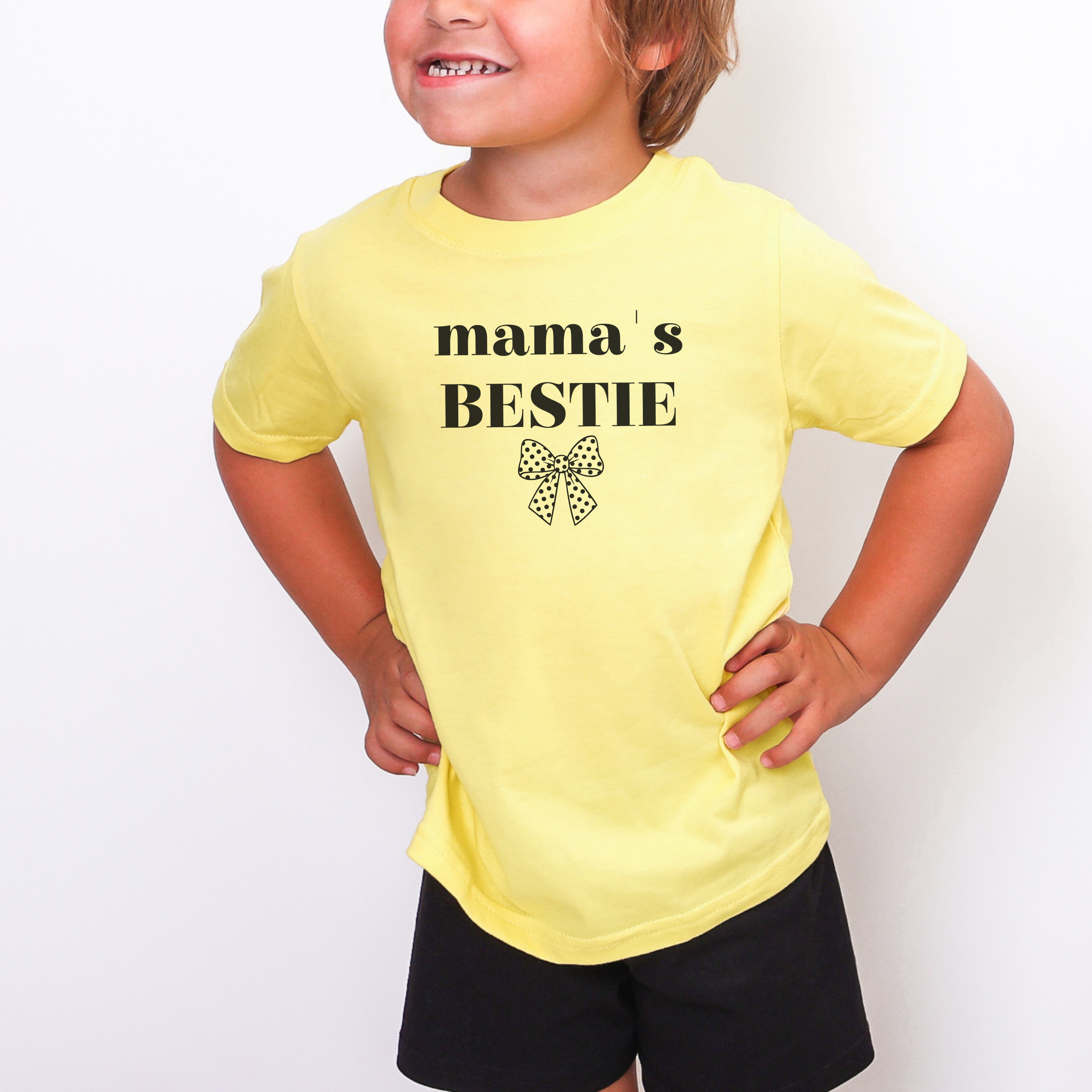 Mama's Bestie Bow Toddler Tee