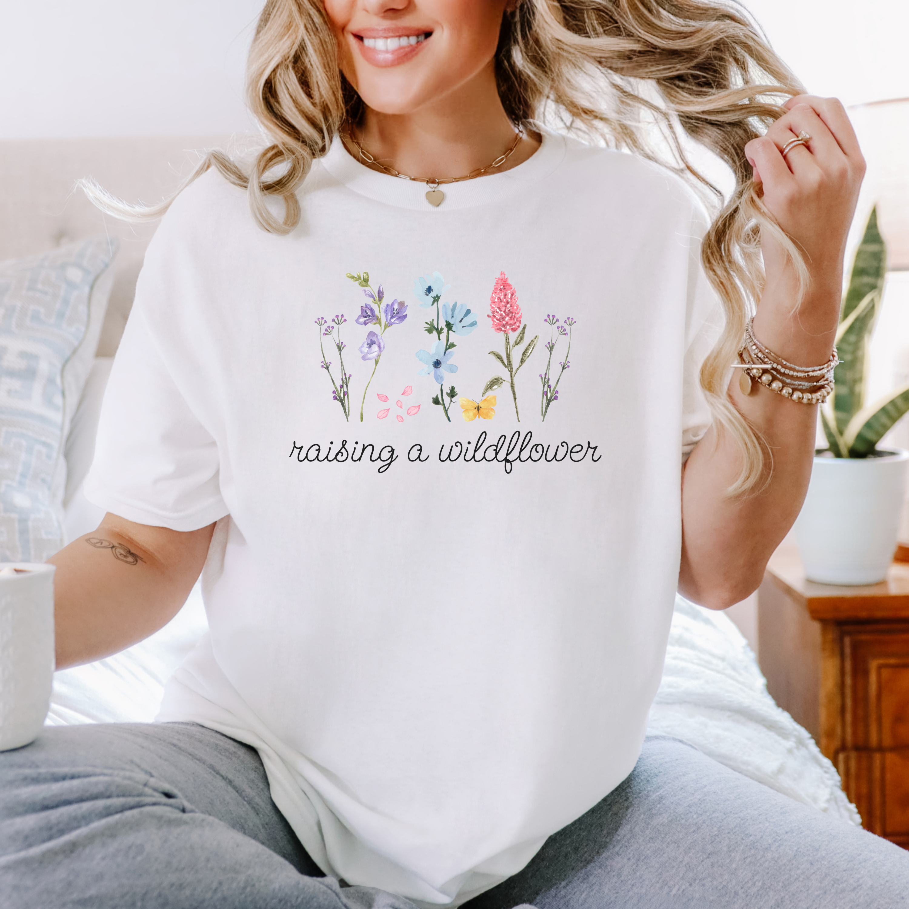 Raising a Wildflower Mom T-Shirt Raising a Wildflower Mom T-Shirt