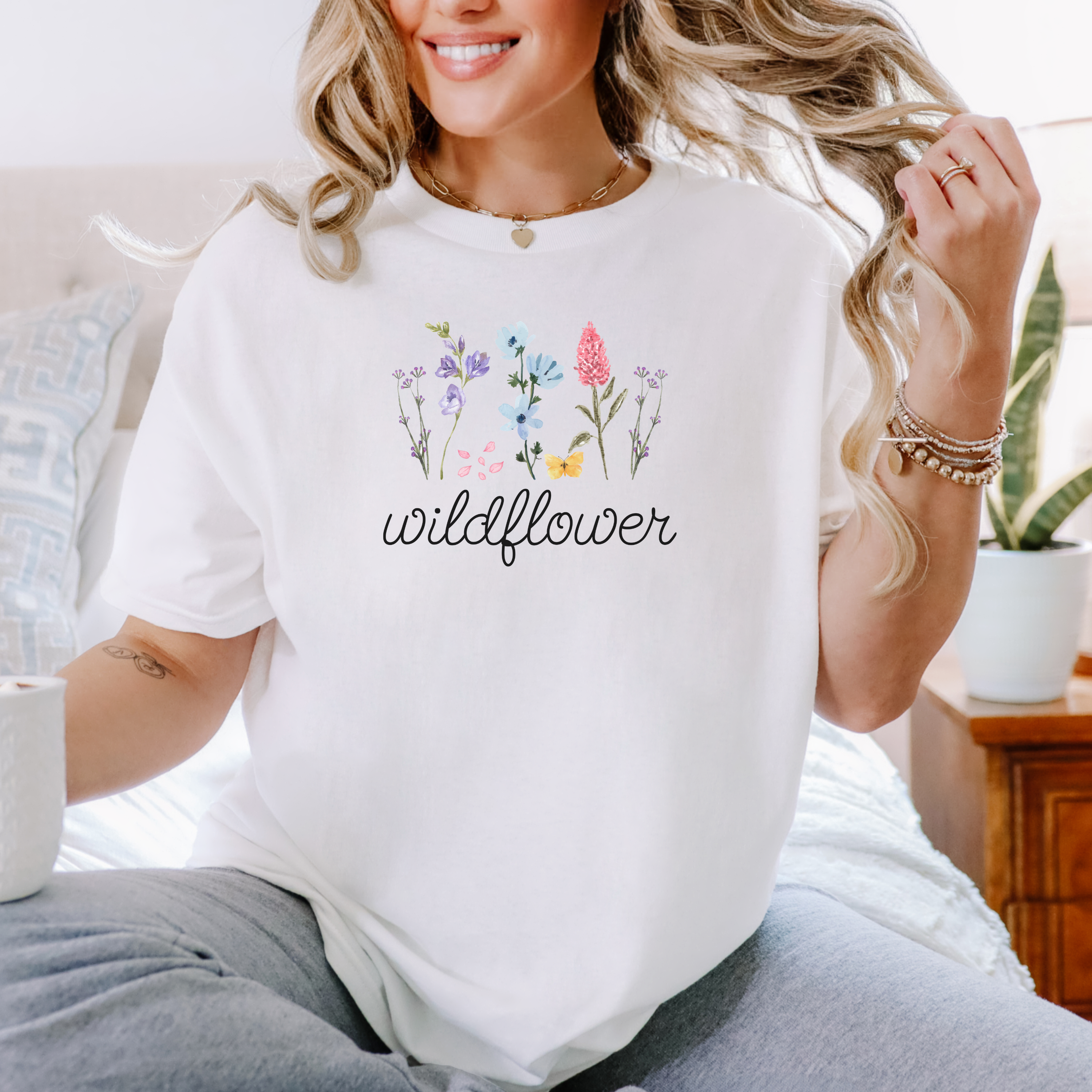 Wildflower Graphic Tee — 'Mom' Floral Shirt for Wildflower Lovers product thumbnail image