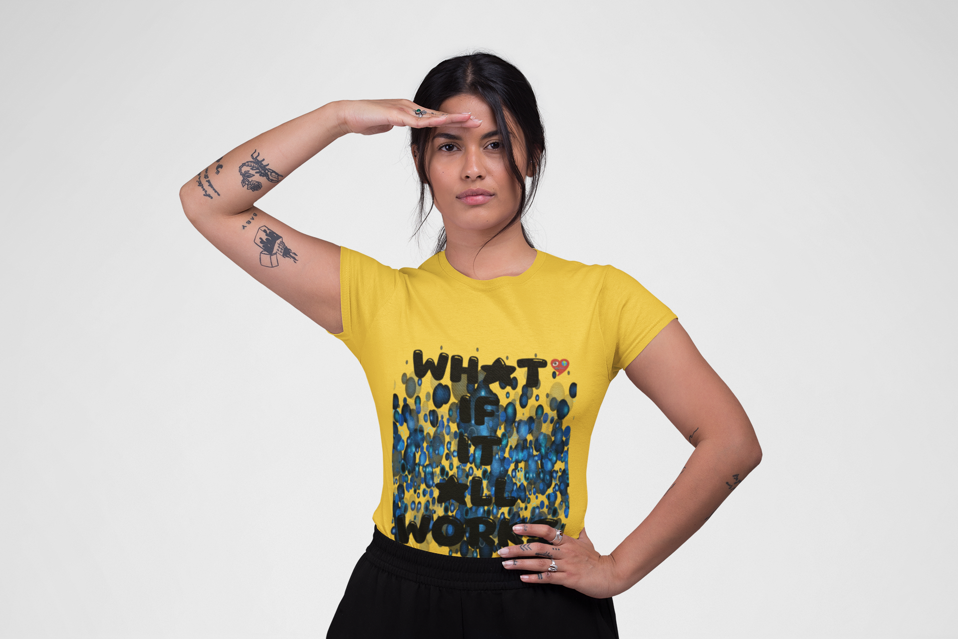 "What if it All Works Out ?" T-Shirt — Blue Paint Drip Graphic Tee product thumbnail image "What if it All Works Out ?" T-Shirt — Blue Paint Drip Graphic Tee product thumbnail image