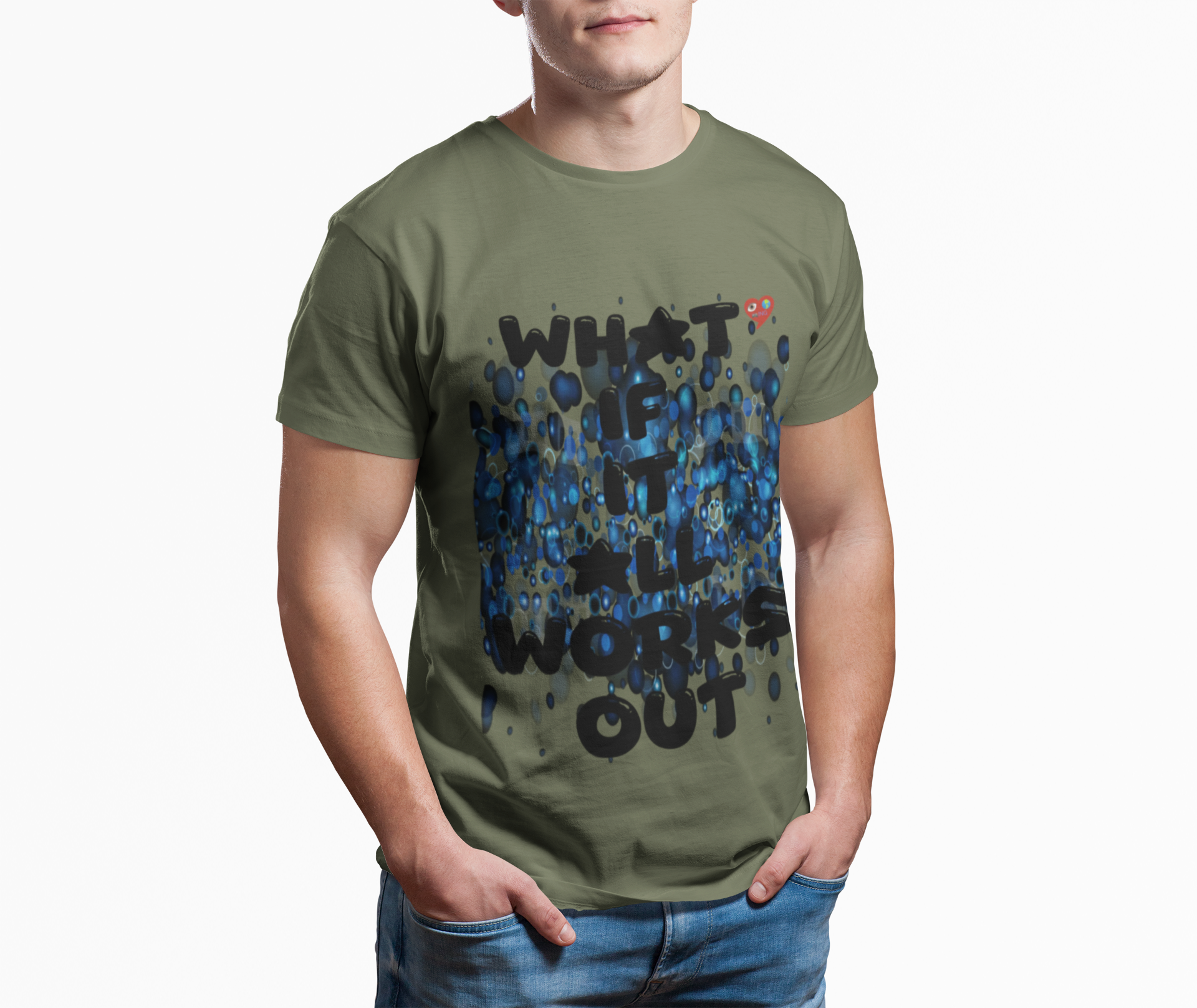"What if it All Works Out ?" T-Shirt — Blue Paint Drip Graphic Tee product thumbnail image "What if it All Works Out ?" T-Shirt — Blue Paint Drip Graphic Tee product thumbnail image