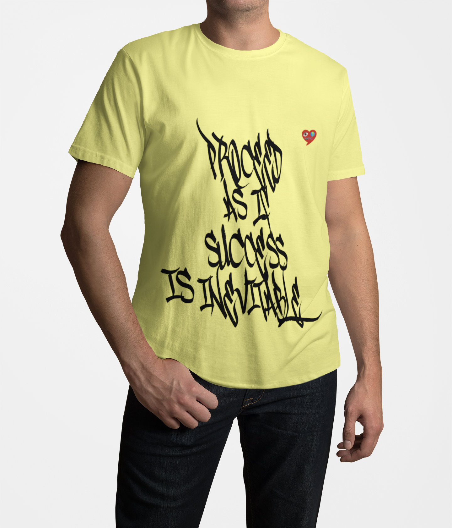 Motivational Graffiti T-Shirt — "Progress As It Succeeds Is Inevitable" Heart Accent product thumbnail image Motivational Graffiti T-Shirt — "Progress As It Succeeds Is Inevitable" Heart Accent product thumbnail image