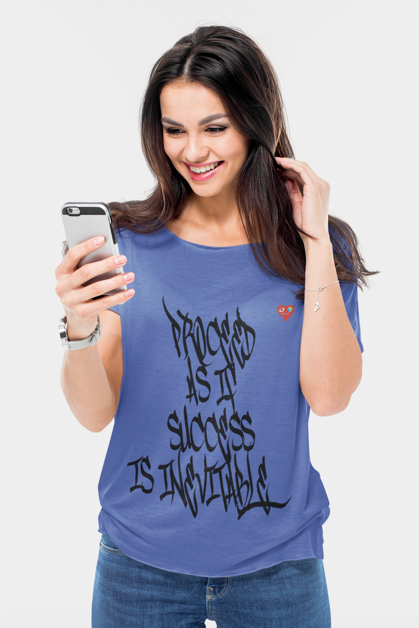 Motivational Graffiti T-Shirt — "Progress As It Succeeds Is Inevitable" Heart Accent product thumbnail image