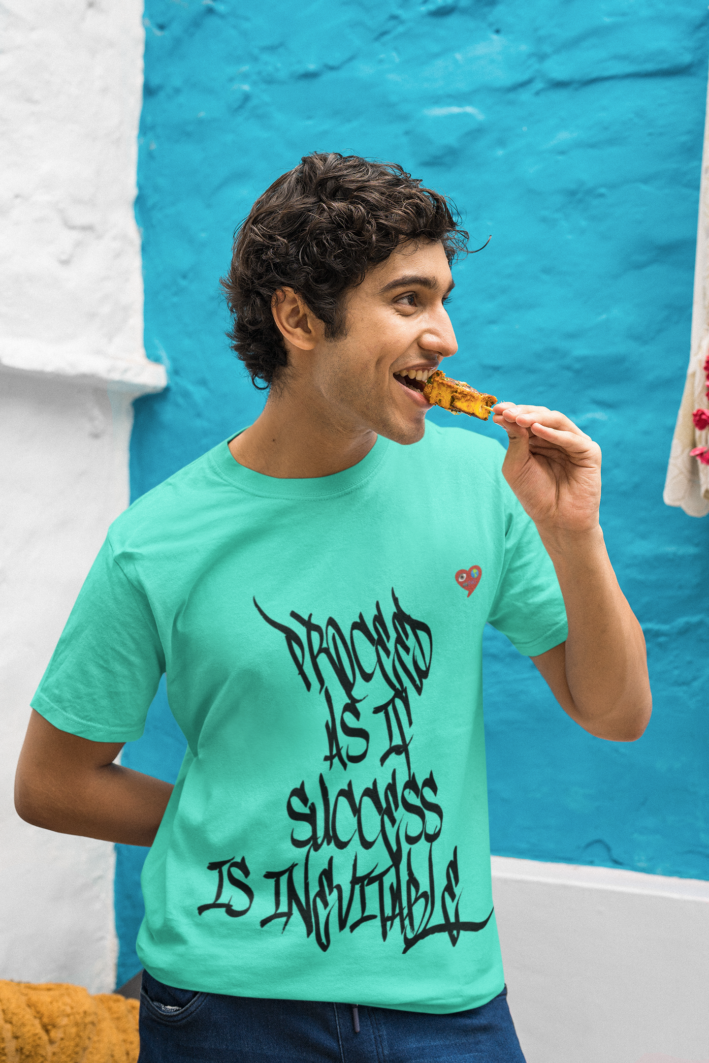 Motivational Graffiti T-Shirt — "Progress As It Succeeds Is Inevitable" Heart Accent product thumbnail image Motivational Graffiti T-Shirt — "Progress As It Succeeds Is Inevitable" Heart Accent product thumbnail image