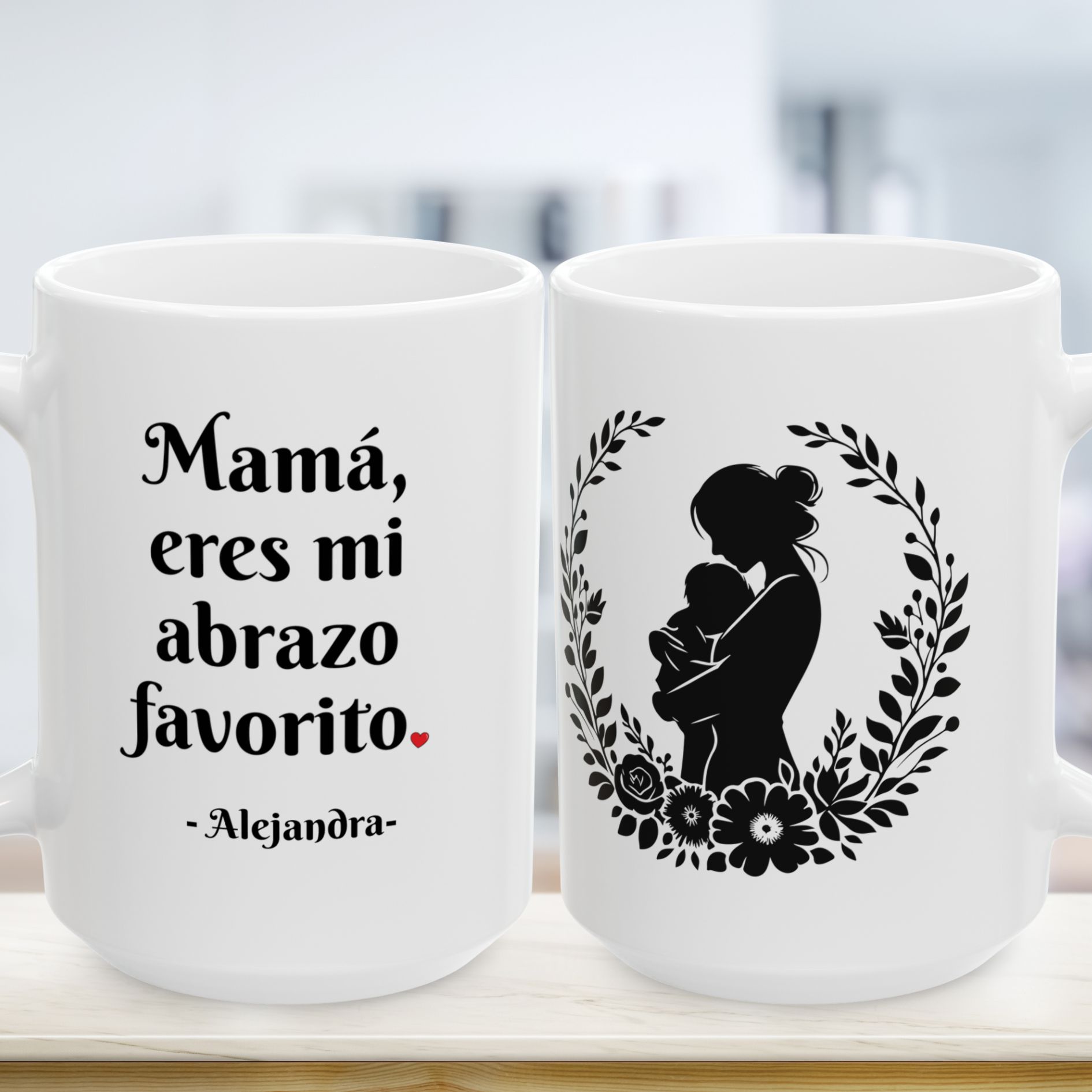 Regalo para Mamá | Mamá Eres Mi Abrazo Favorito | Taza Personalizada con Nombre | Spanish Mom Mug product thumbnail image