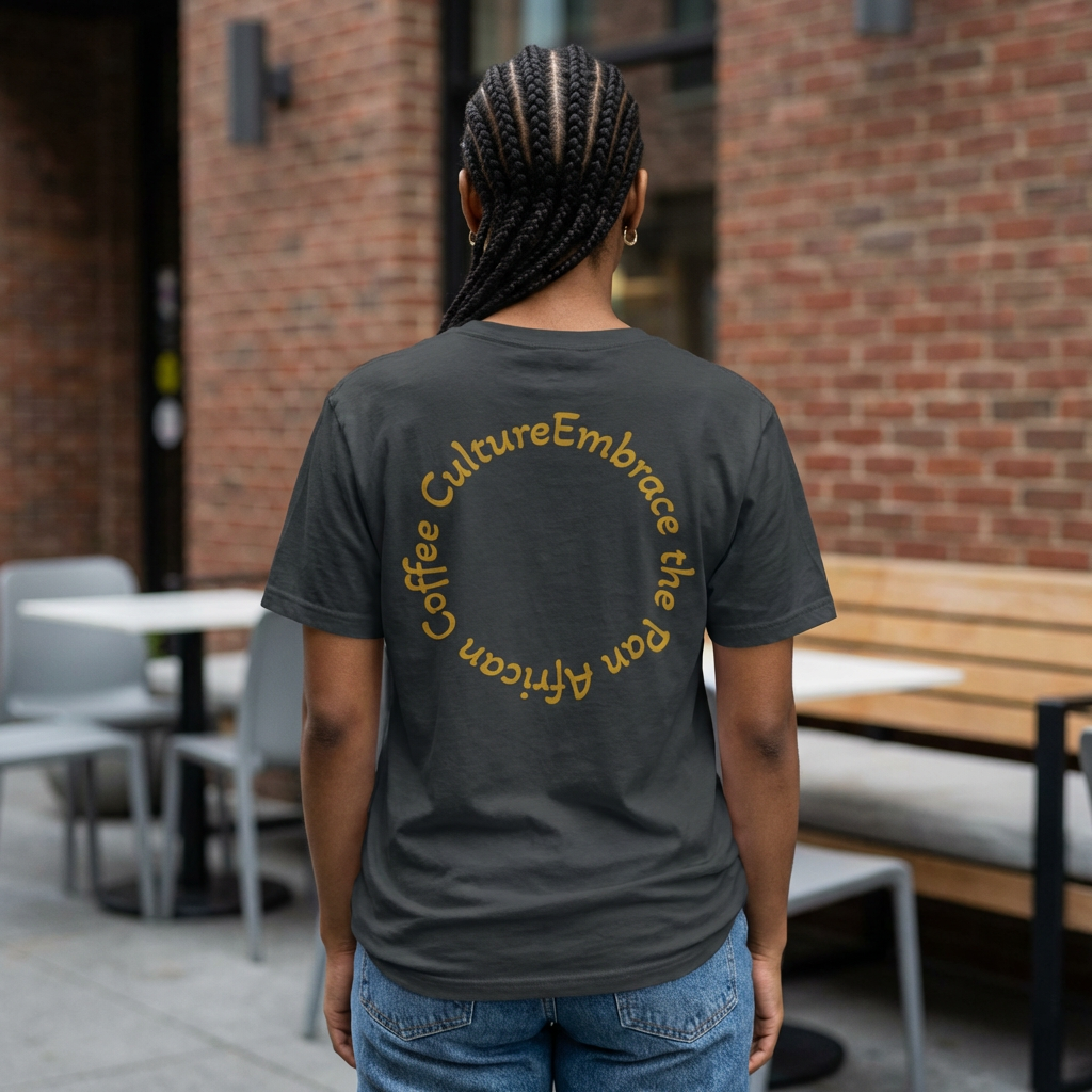 Coffee Culture T-Shirt — "KAFE' 54" Logo &amp; "Embrace the Pan African Coffee Culture" Tee