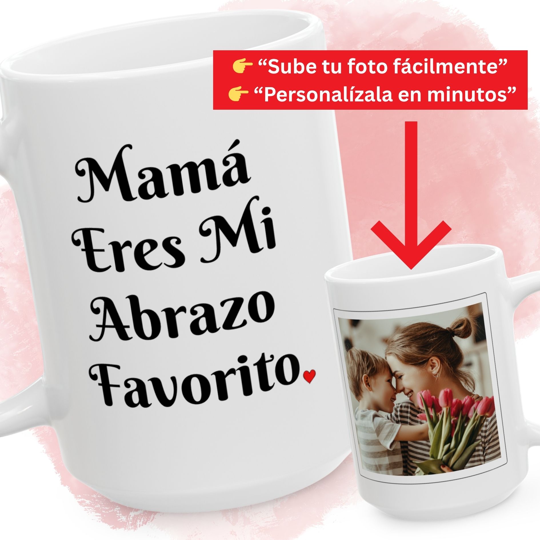 Taza Personalizada con Foto | Mamá Eres Mi Abrazo Favorito | Regalo para Mamá | Taza con Foto | Mother’s Day Gift product thumbnail image
