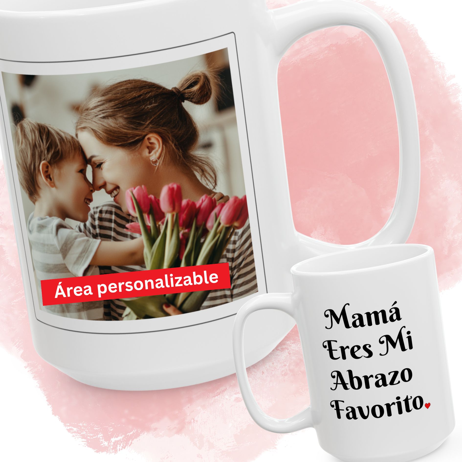 Taza Personalizada con Foto 15 oz | Mamá Eres Mi Abrazo Favorito | Regalo para Mamá | Taza con Foto | Mother’s Day Gift product thumbnail image