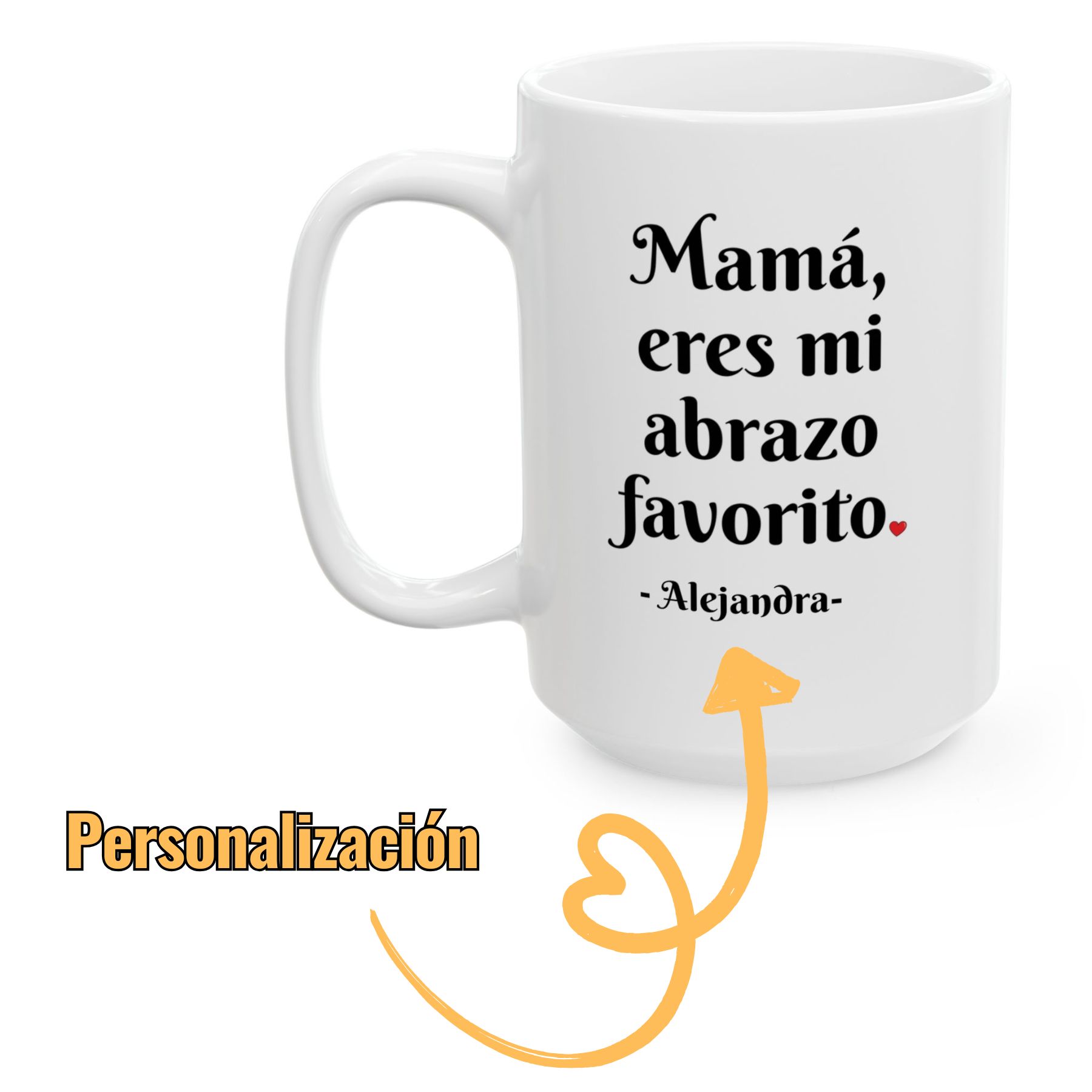 Regalo para Mamá | Mamá Eres Mi Abrazo Favorito | Taza Personalizada con Nombre | Spanish Mom Mug product thumbnail image