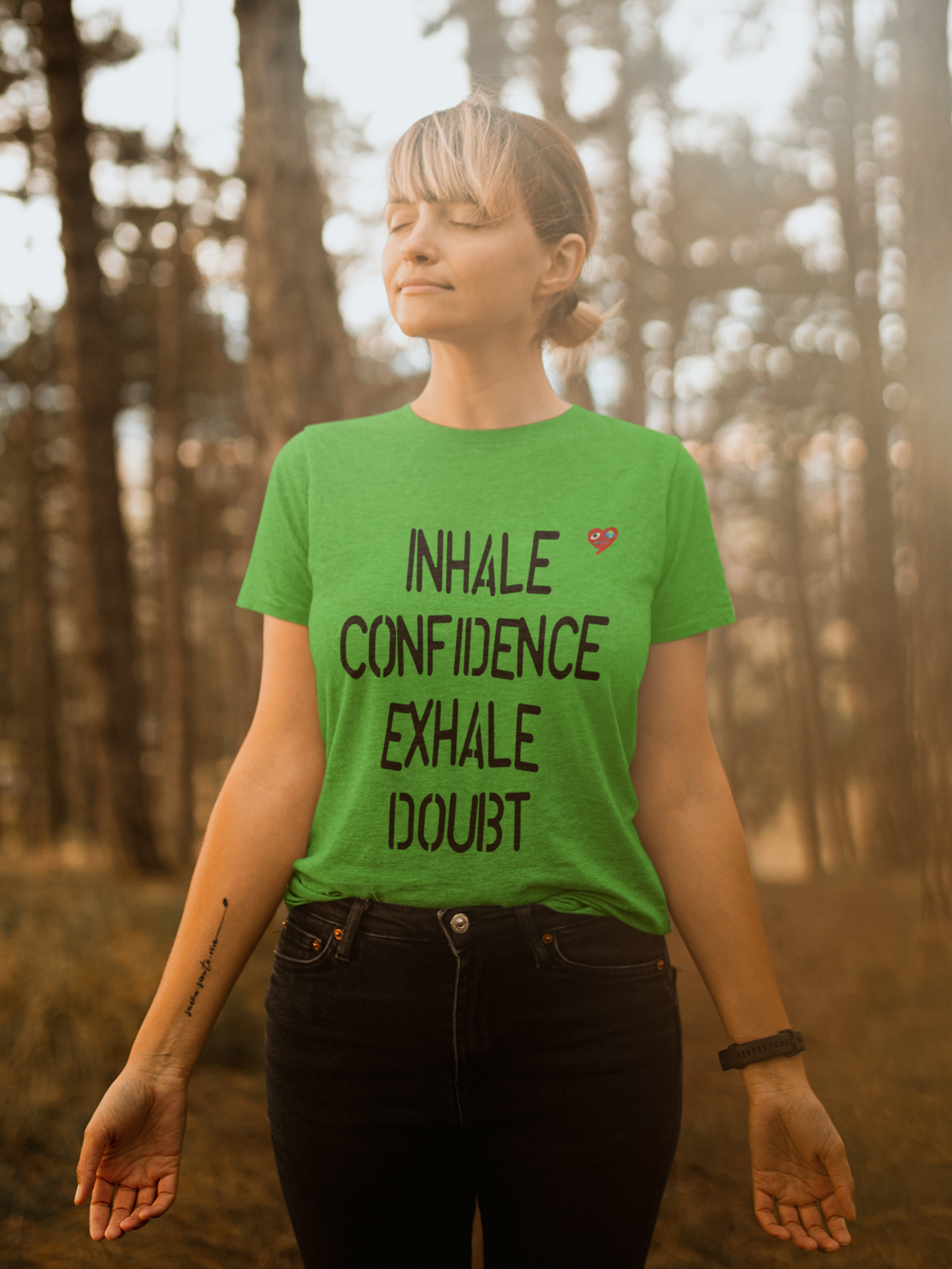 Inhale Confidence Exhale Doubt T-Shirt — Positive Affirmation Tee product thumbnail image
