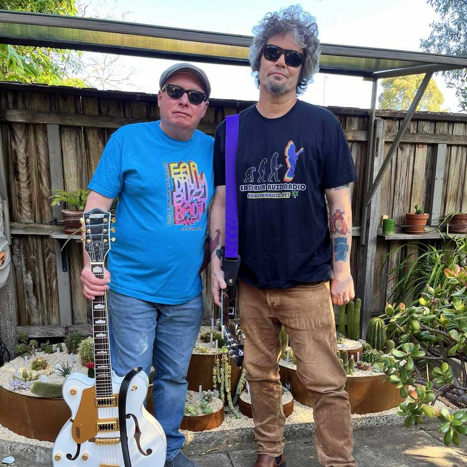 EarDrum Buzz Radio Evolution T-Shirt — Colorful Guitarist Band Tee product thumbnail image