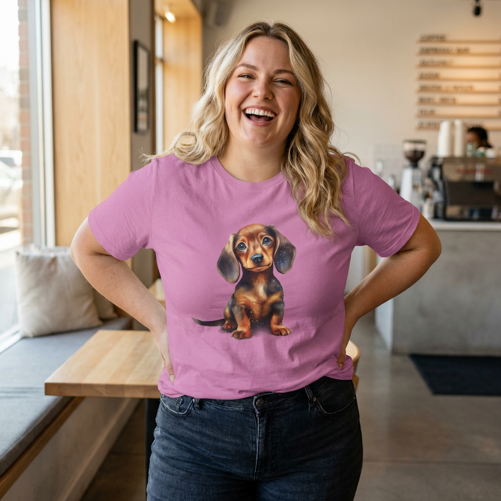 Dachshund Puppy Graphic T-Shirt — Cute Cartoon Wiener Dog Tee product thumbnail image Dachshund Puppy Graphic T-Shirt — Cute Cartoon Wiener Dog Tee product thumbnail image