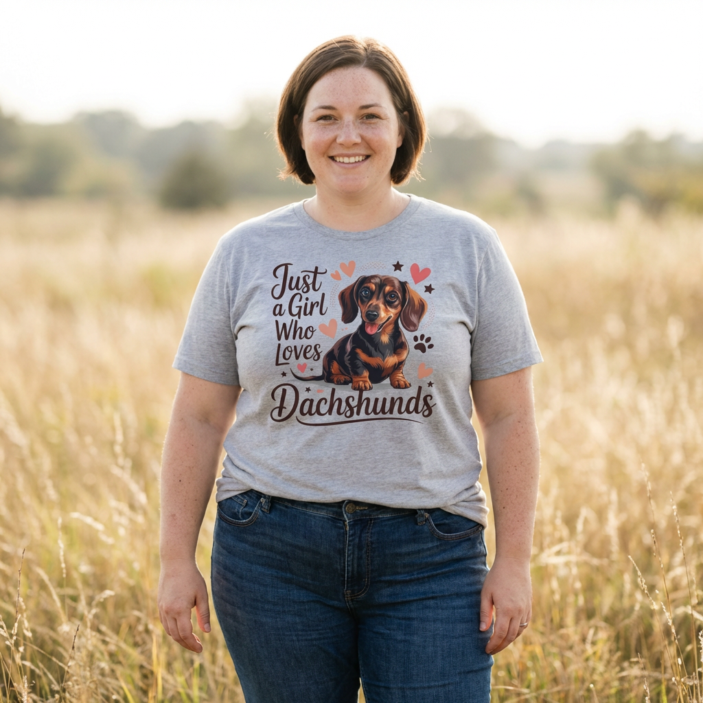 Just a Girl Who Loves Dachshunds T-Shirt — Cute Dachshund Dog Lover Tee
