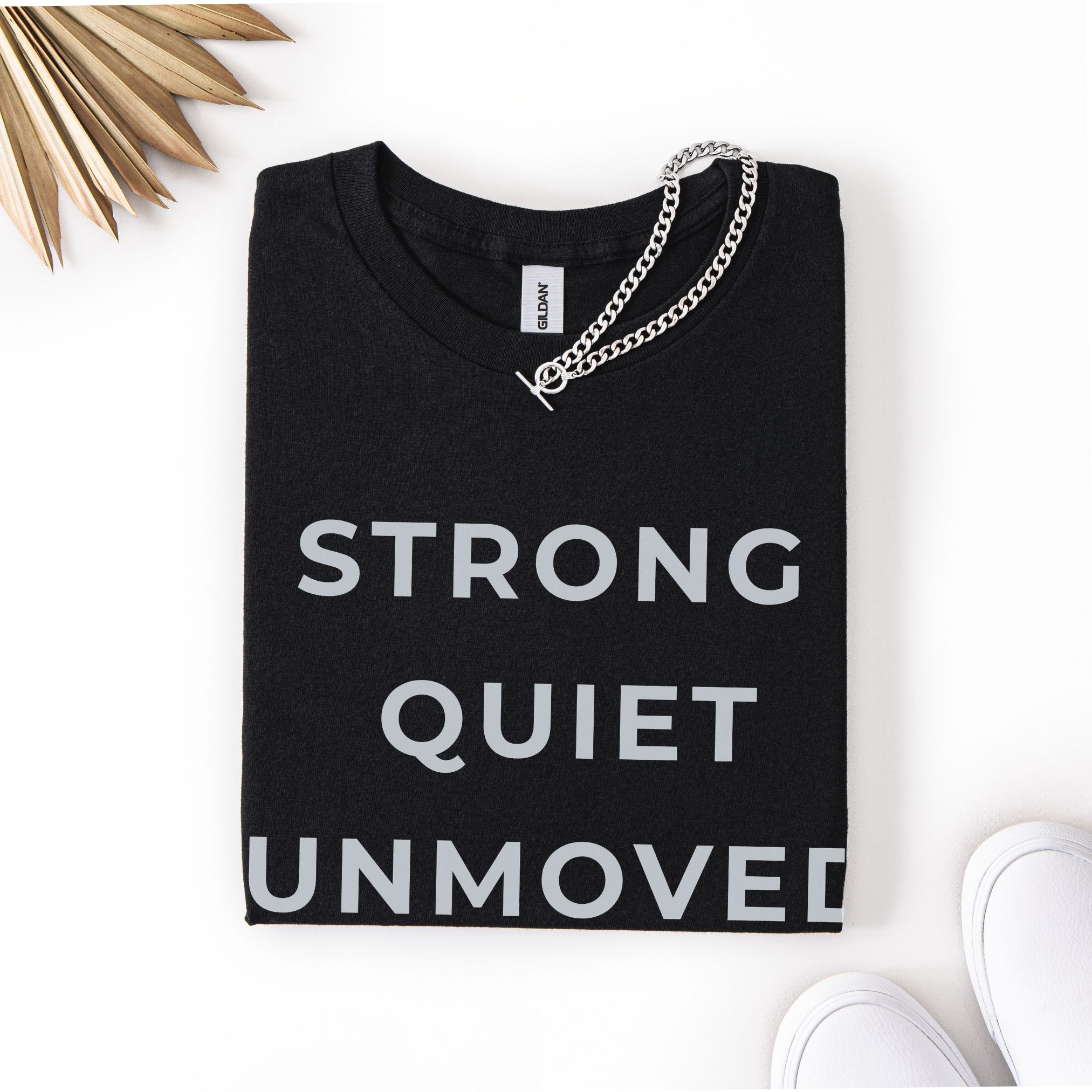 Strong Quiet Unmoved Tee product thumbnail image Strong Quiet Unmoved Tee product thumbnail image
