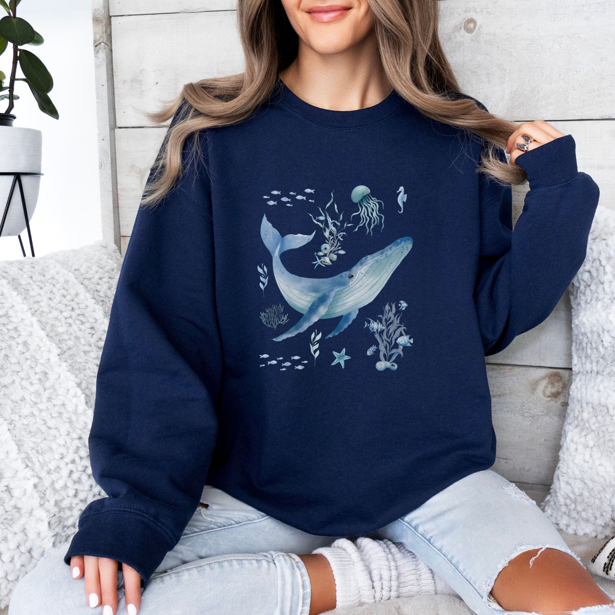 Still Ocean Whale Sweatshirt product thumbnail image Still Ocean Whale Sweatshirt product thumbnail image