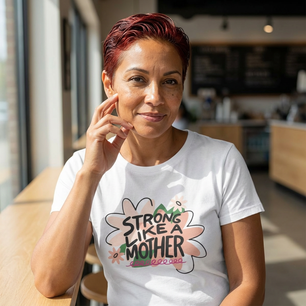 Strong Like a Mother T-Shirt — Mother's Day Floral Graphic Tee product thumbnail image Strong Like a Mother T-Shirt — Mother's Day Floral Graphic Tee product thumbnail image
