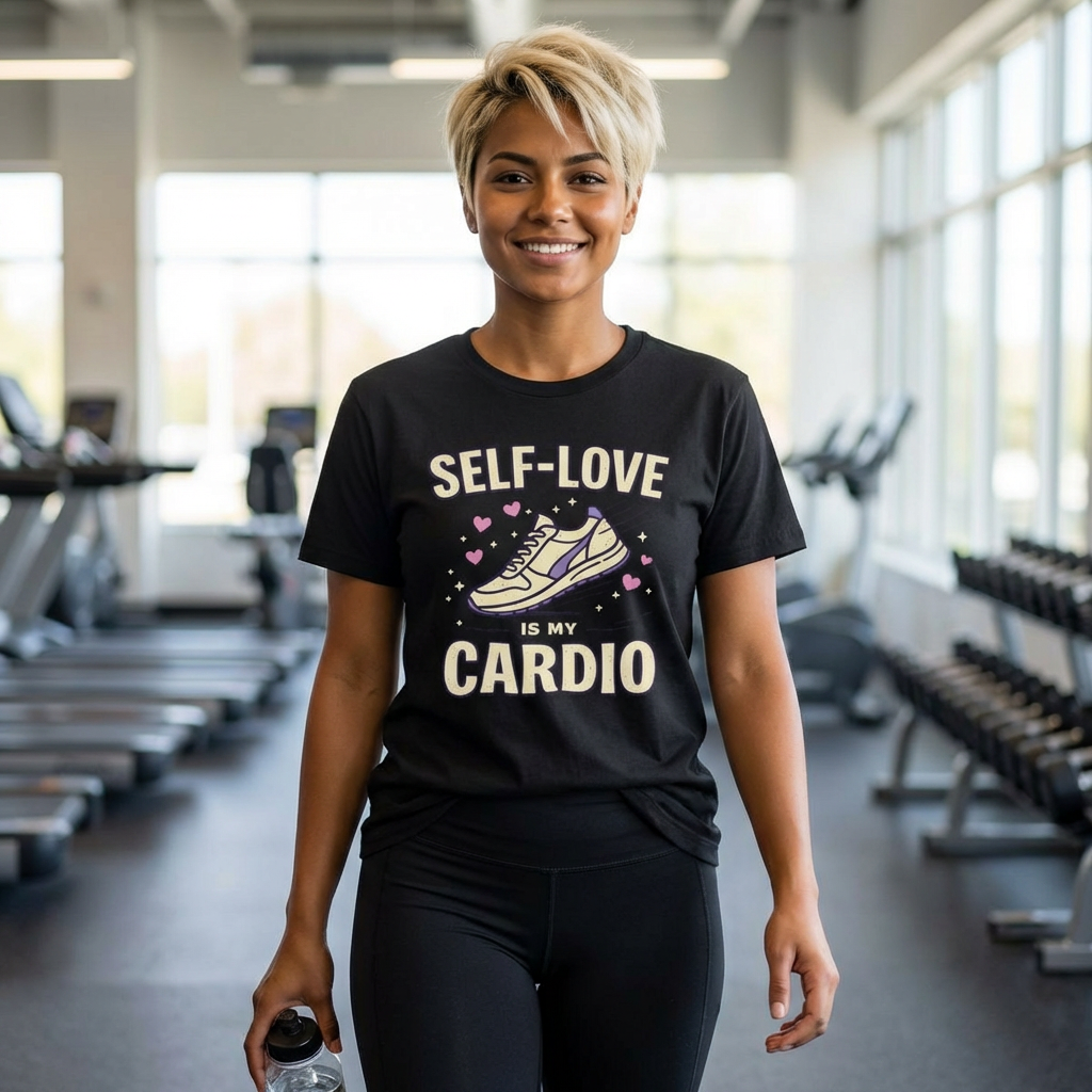 Self-Love Is My Cardio Tee — Women's Running Graphic Shirt product thumbnail image Self-Love Is My Cardio Tee — Women's Running Graphic Shirt product thumbnail image