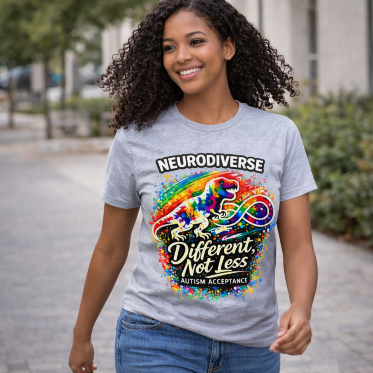 Unisex Softstyle T-Shirt Neurodiverse Different Not Less Autism Acceptance Shirt | Autism Awareness Teacher Shirt | Neurodiversity Support Tee | Inclusive Classroom Shirt product thumbnail image Unisex Softstyle T-Shirt Neurodiverse Different Not Less Autism Acceptance Shirt | Autism Awareness Teacher Shirt | Neurodiversity Support Tee | Inclusive Classroom Shirt product thumbnail image