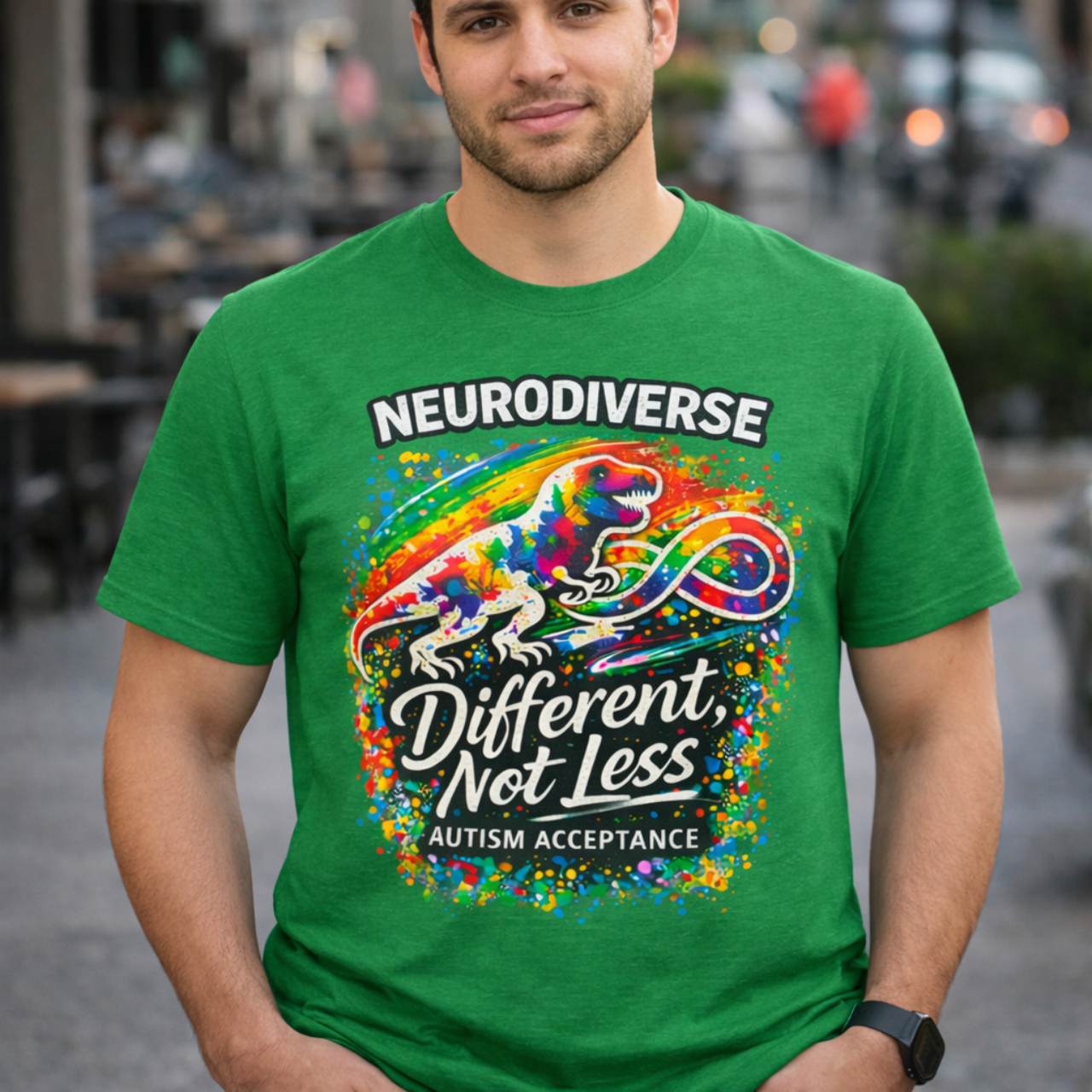 Unisex Softstyle T-Shirt Neurodiverse Different Not Less Autism Acceptance Shirt | Autism Awareness Teacher Shirt | Neurodiversity Support Tee | Inclusive Classroom Shirt product thumbnail image Unisex Softstyle T-Shirt Neurodiverse Different Not Less Autism Acceptance Shirt | Autism Awareness Teacher Shirt | Neurodiversity Support Tee | Inclusive Classroom Shirt product thumbnail image