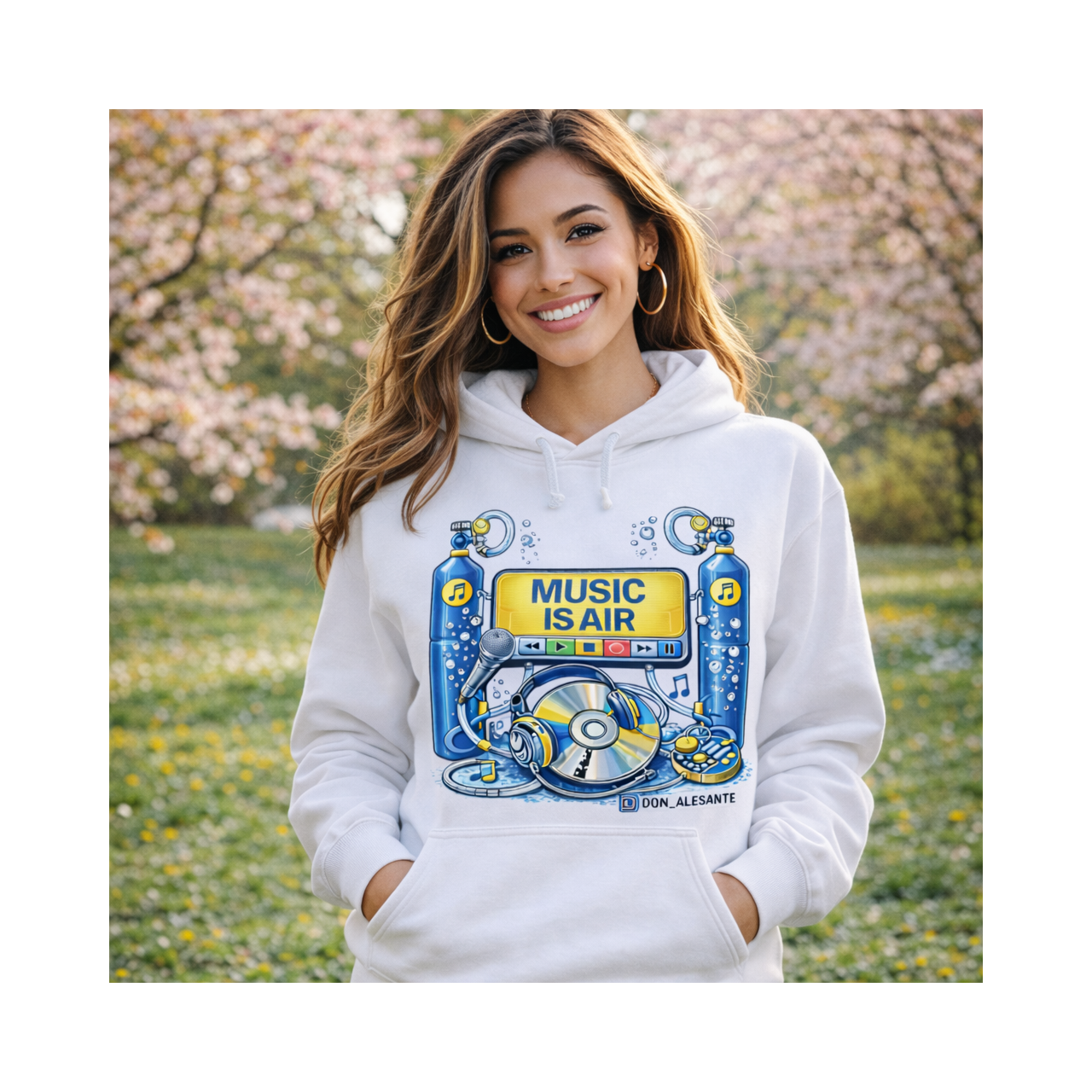 Dön Alesanté "Music is Air" Unisex Heavy Blend™ Hooded Sweatshirt product thumbnail image