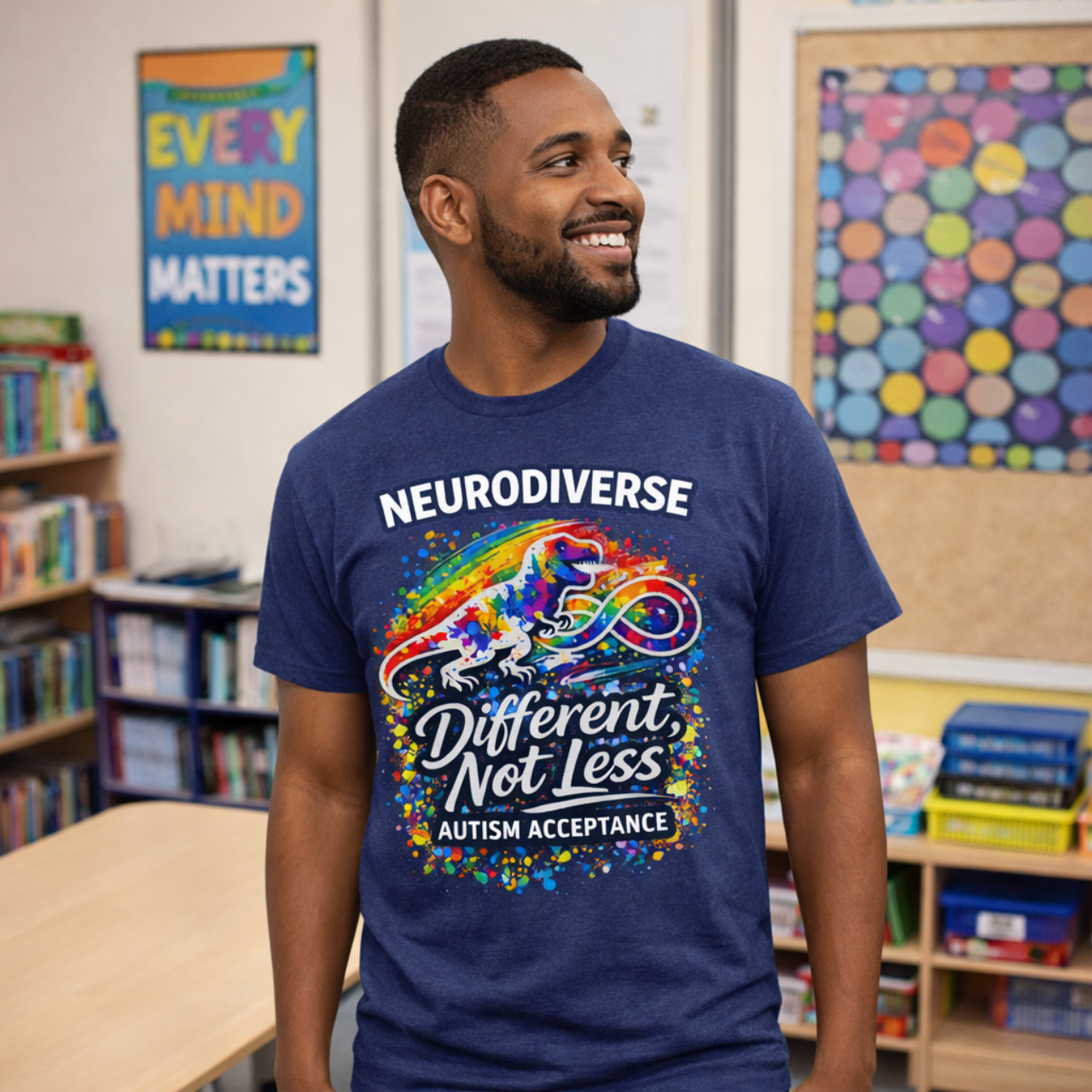 Unisex Softstyle T-Shirt Neurodiverse Different Not Less Autism Acceptance Shirt | Autism Awareness Teacher Shirt | Neurodiversity Support Tee | Inclusive Classroom Shirt product thumbnail image