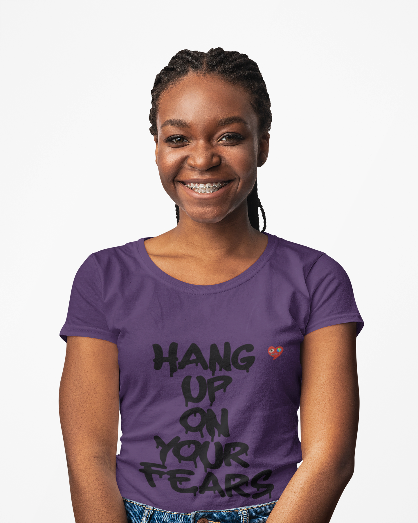 Hang Up On Your Fears T-Shirt — Inspirational Graphic Tee with Heart product thumbnail image