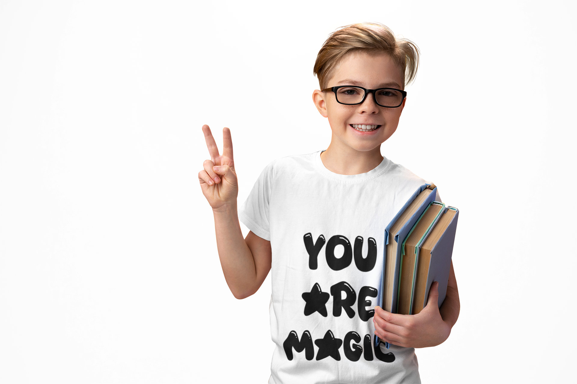 You Are Magic Youth Tee — Positive Kids T-Shirt with Heart &amp; Star Design product thumbnail image